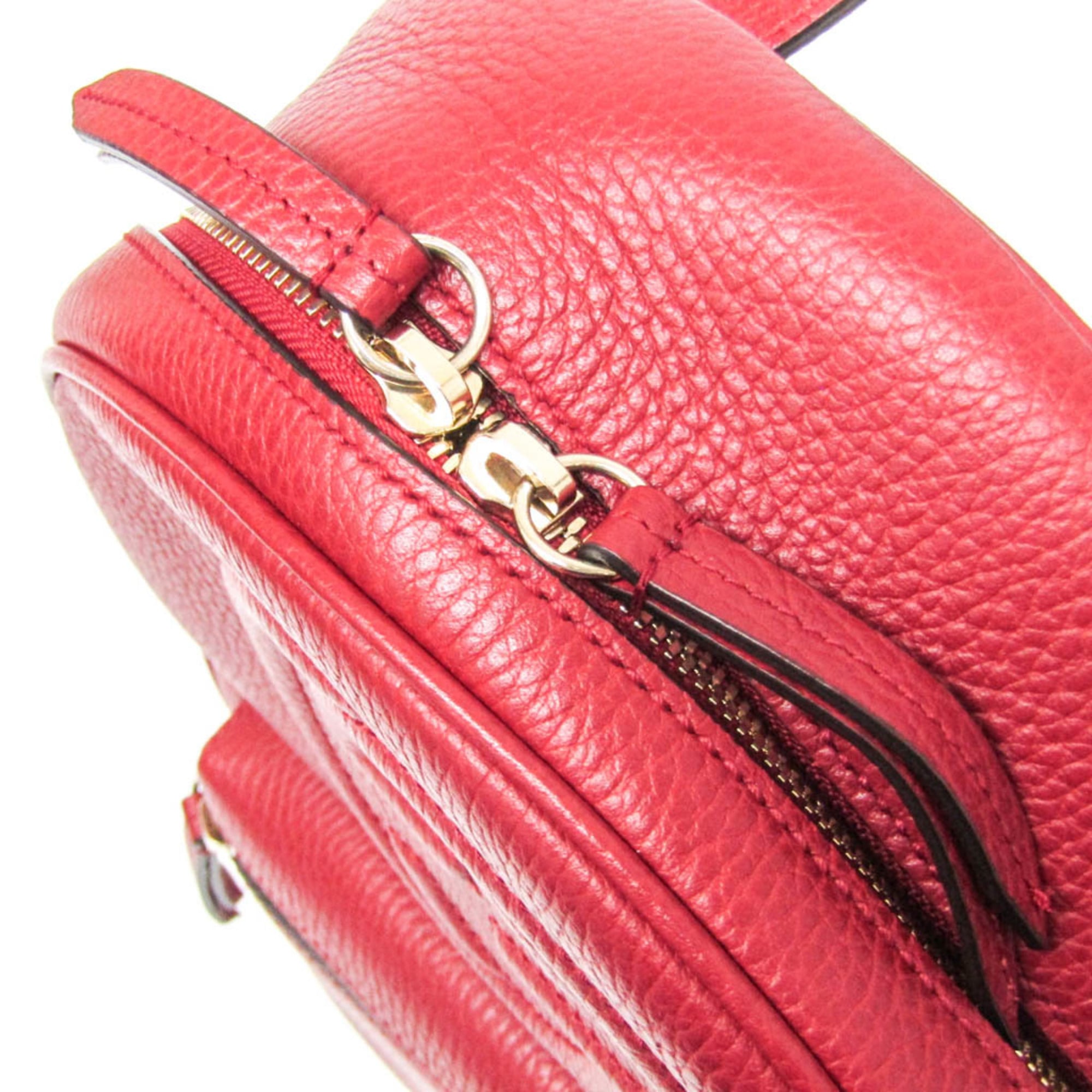 Gucci Soho Interlocking G 536192 Women's Leather Backpack Red Color — Like New