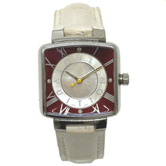Louis Vuitton Q221J Quartz Wristwatch Silver Wine red Based — Good