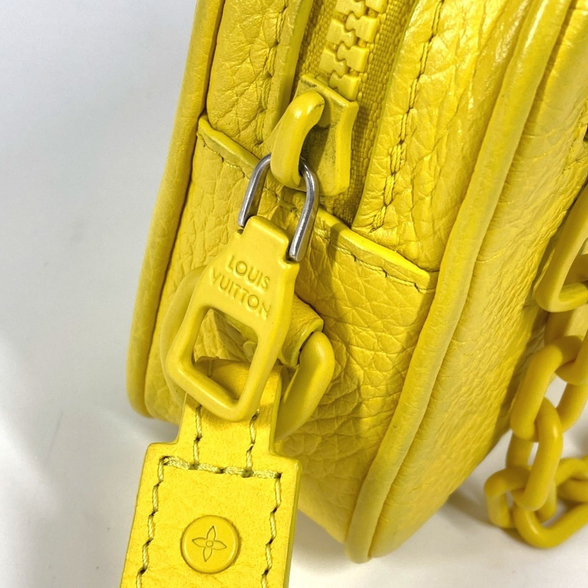 LOUIS VUITTON M53554 Monogram Empreinte Pochette Volga Second Bag Chain Clutch Taurillon Leather Men's Yellow Like New — Like New