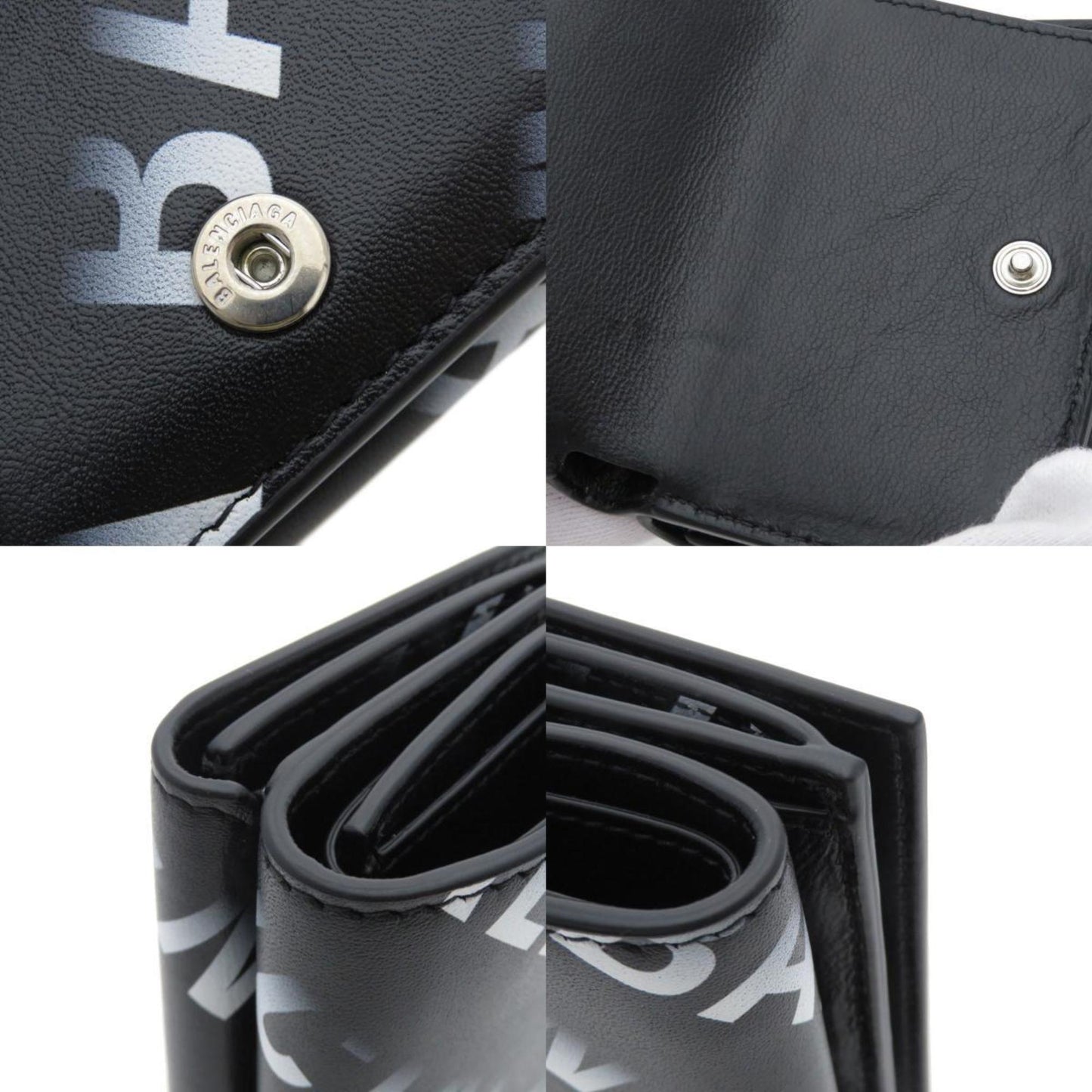 Balenciaga 594312 Motif Wallet Tri-fold Bi-fold Calfskin Women's