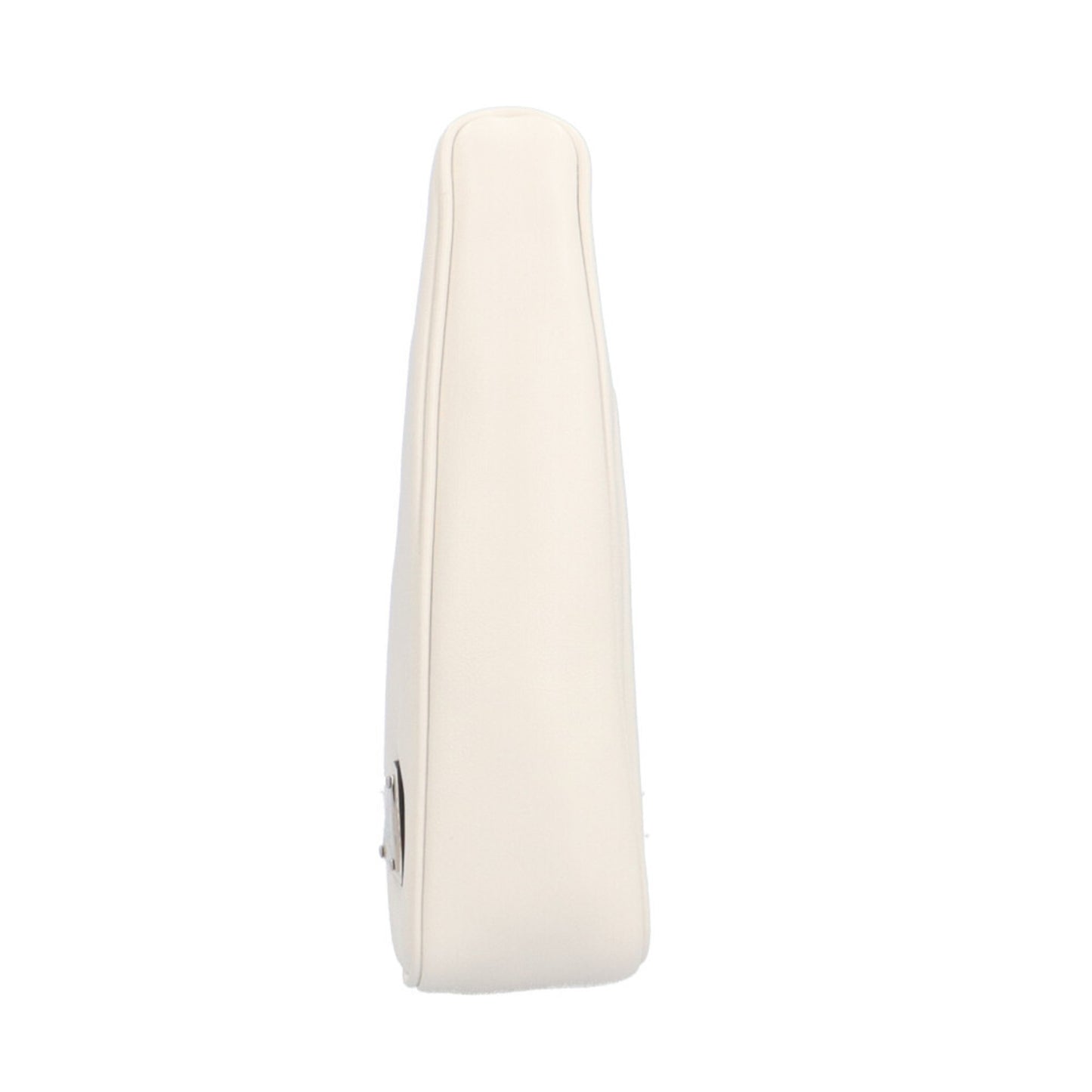 Pre-owned Prada Triangle Clutch Bag, Leather 1NE039, White, Unisex