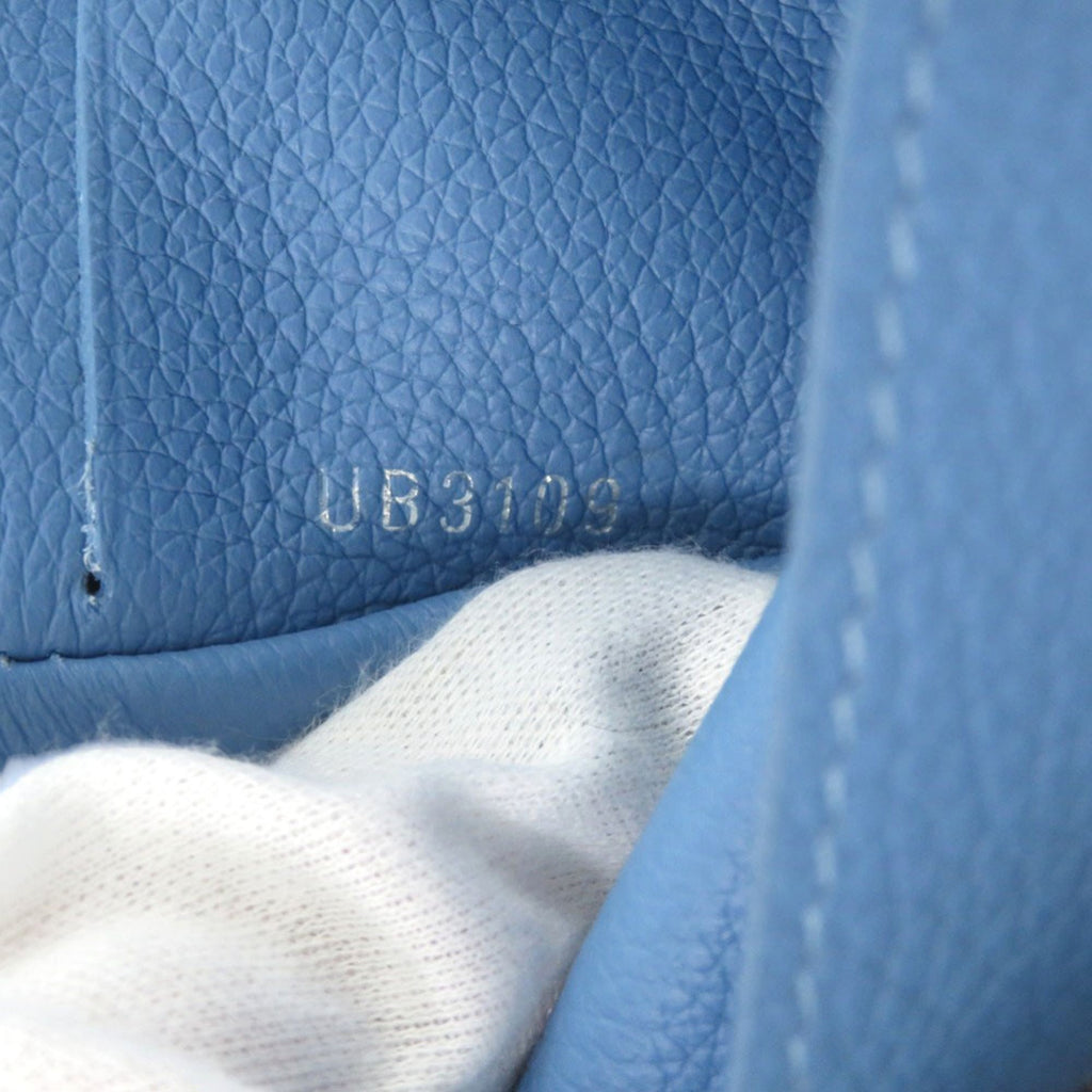 Excellent condition Louis Vuitton Portefeuille Rock Mini M67861, blue leather with silver hardware, LV tri-fold wallet 1036