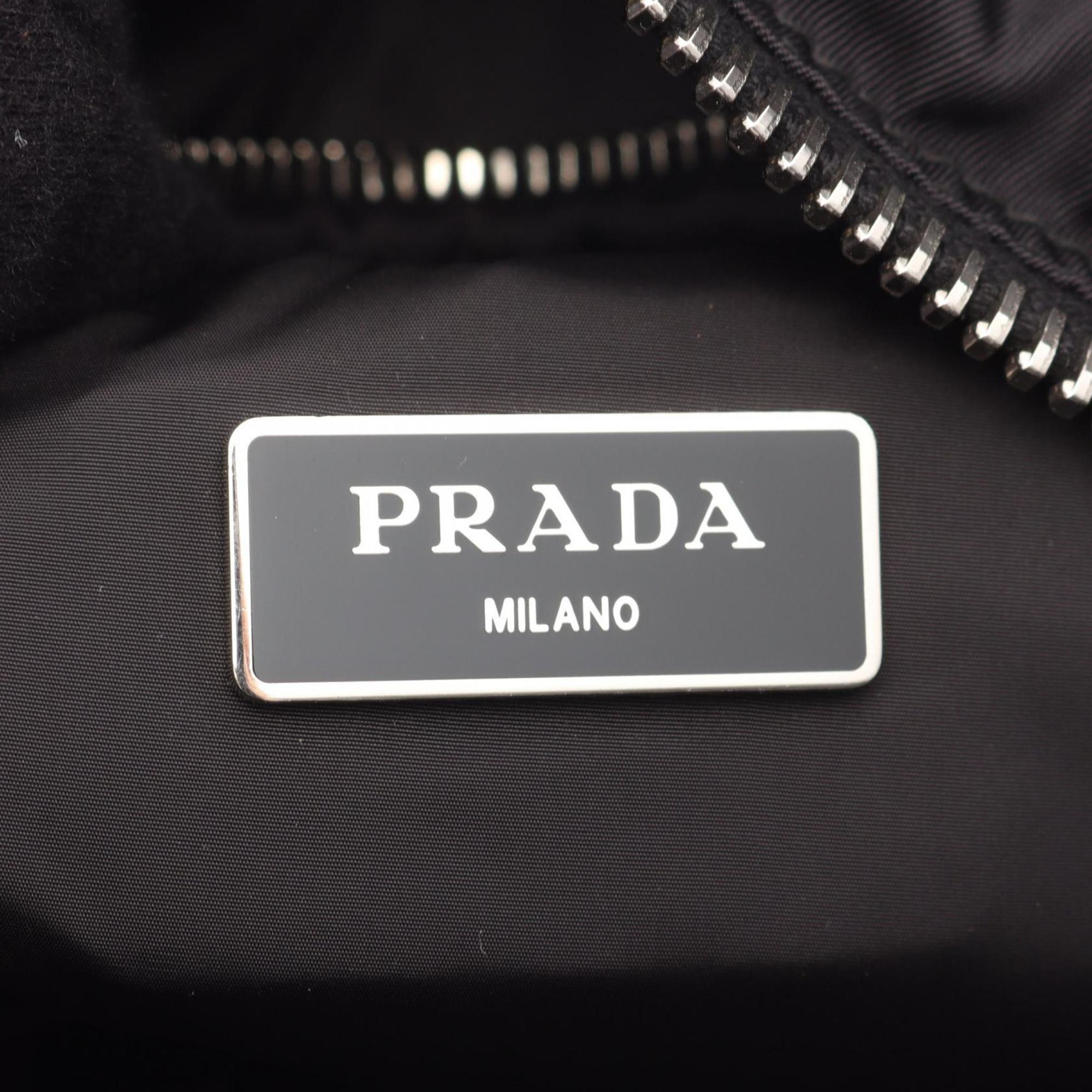 Prada Tessuto Bomber handbag in nylon and leather, black, BN2632.