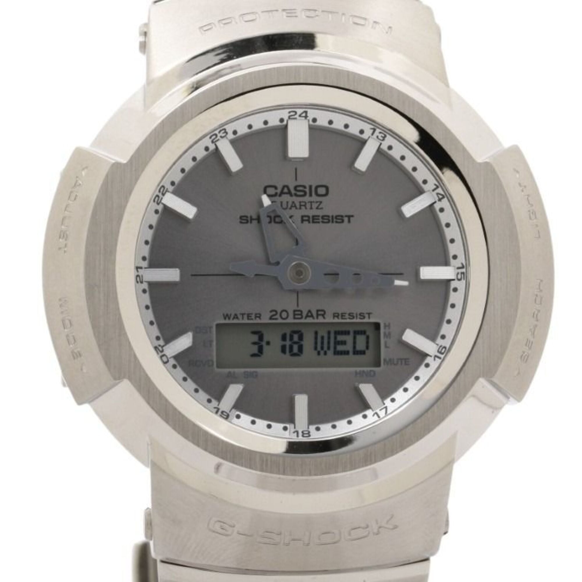 CASIO G-SHOCK FULL METAL AW-500 SERIES AWM-500D-1A8JF Gray Silver Stainless Steel Men's Watch — Like New