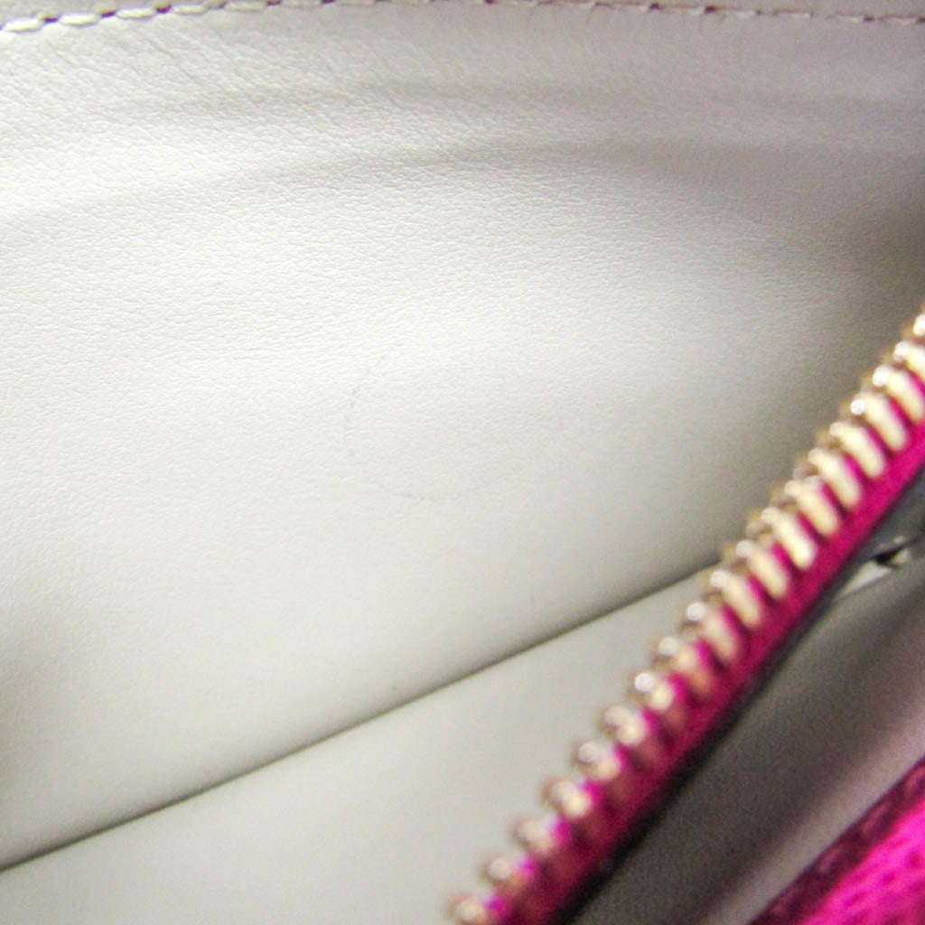 Valextra V9L18 Women's Leather Long Wallet (bi-fold) Pink