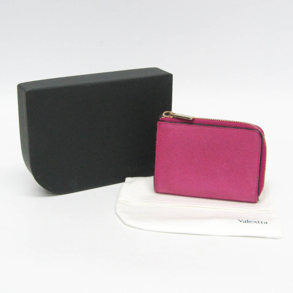 Valextra Multi-case Key Ring Men,Women Leather Coin Purse/coin Case Purple