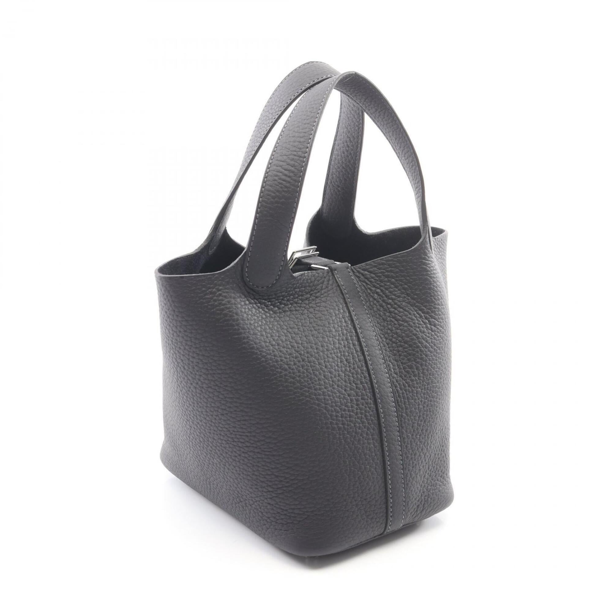 Hermes Picotin Lock PM handbag, leather, Taurillon Clemence women's, navy blue — New - Store Return