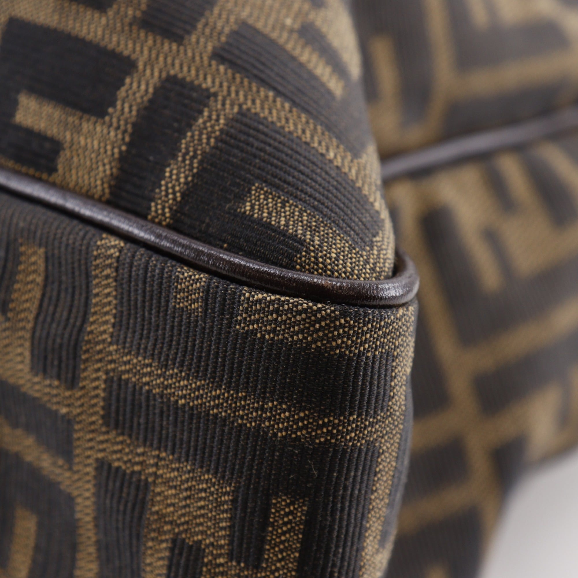 Fendi Zucca Business Bag, 2-Way Shoulder Nylon Canvas, Brown, 2-Way, A4 Size, Unisex — Like New