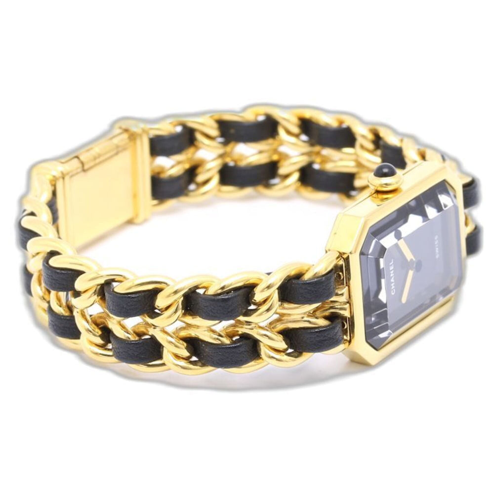 CHANEL Premiere Women's Watch, Size M, H0001 483011002, Gold Plated (GP) x Leather Strap, 130521 — Good