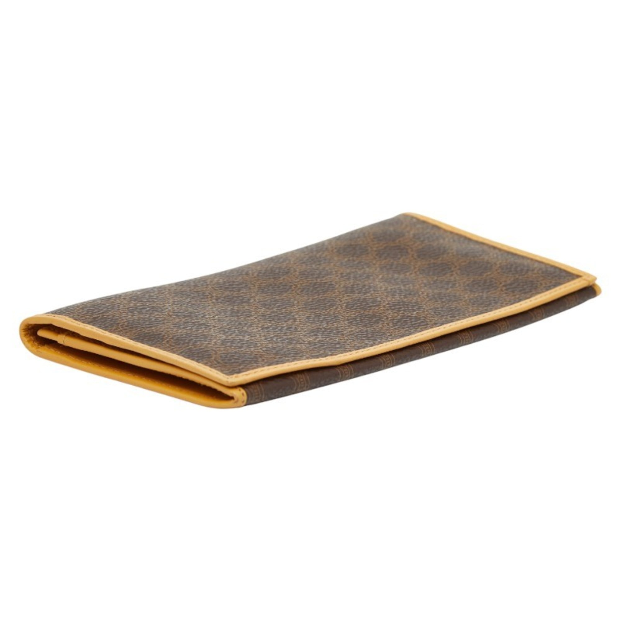 Celine Macadam Long Wallet Brown Leather Women's CELINE