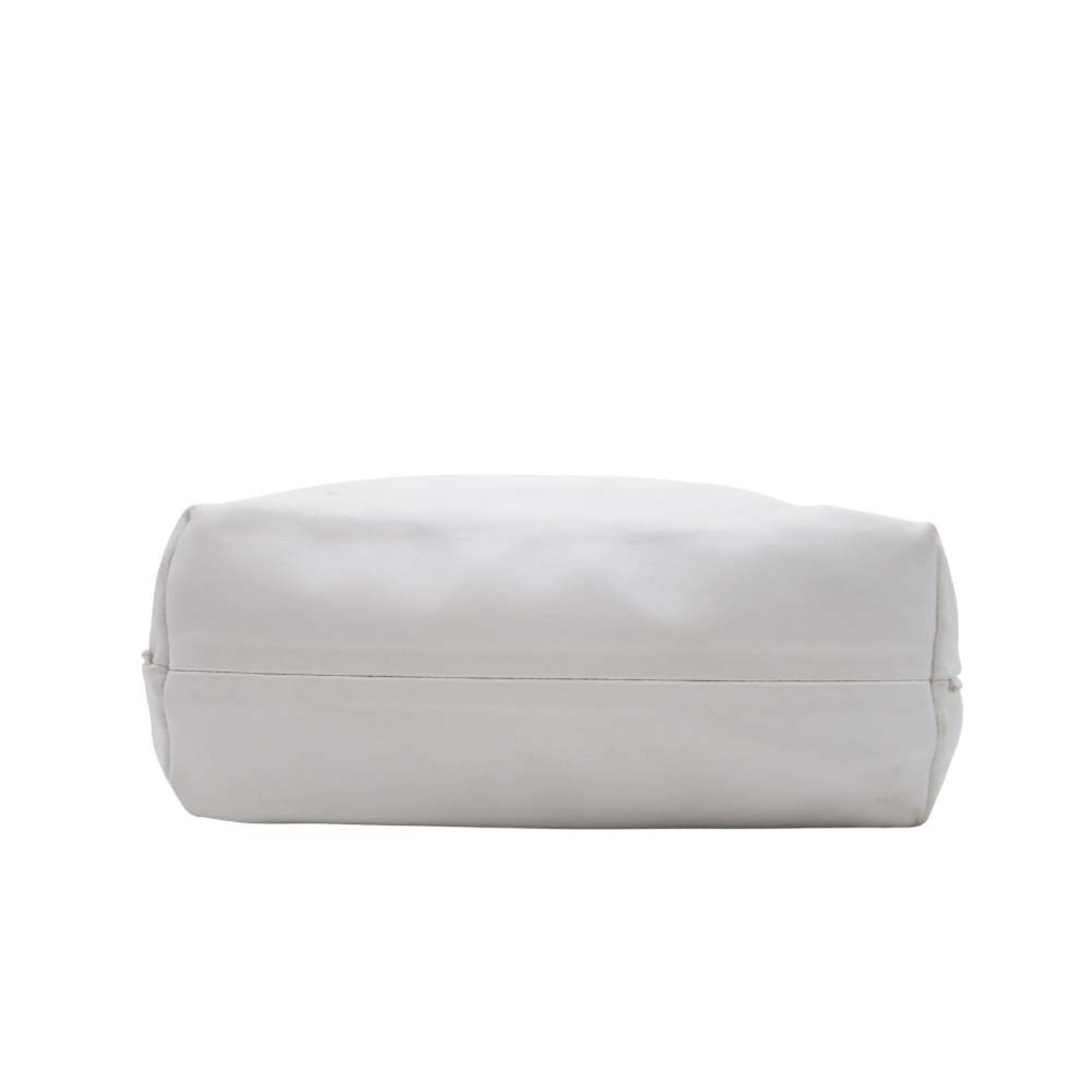 BOTTEGA VENETA Drawstring Shoulder Bag, Leather with Fringe, White, Old Style, Women's