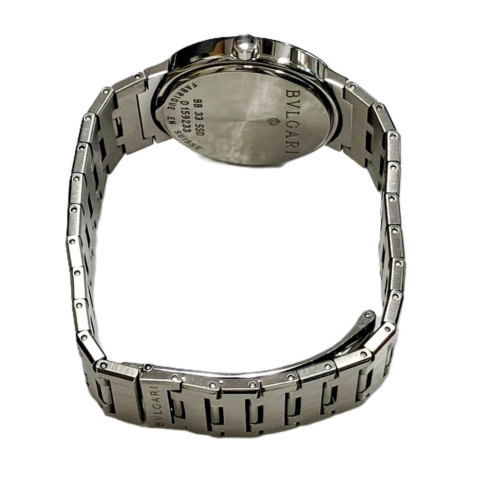 Bvlgari watch, total weight 78.8g, stainless steel, quartz movement, black dial, BB33SSD — Very Good