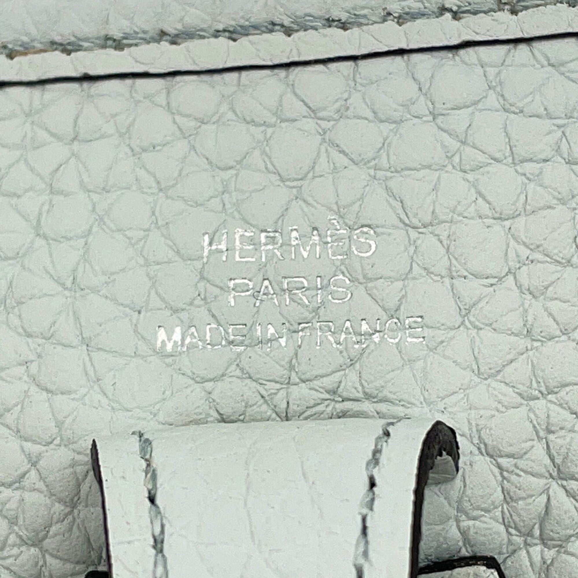 Hermes Evelyne TPM Shoulder Bag 111cm Amazon Blue Pale Etoupe Taurillon Clemence B Stamp Handbag Women's HERMES — Like New