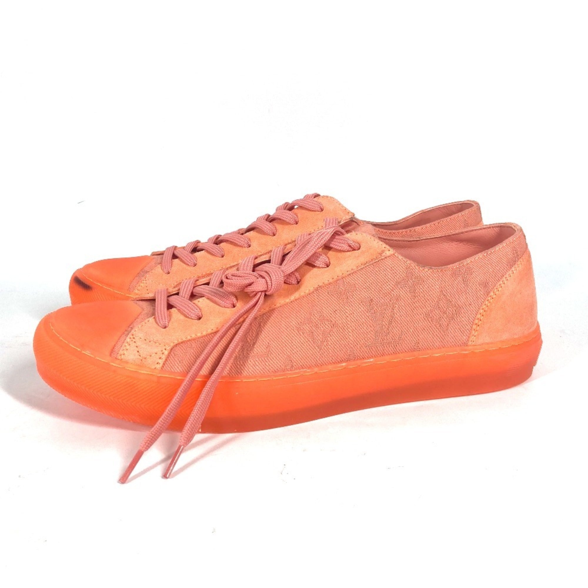 LOUIS VUITTON Louis Vuitton Tattoo Line Monogram Shoes, Canvas/Rubber Sneakers, Men's, Orange