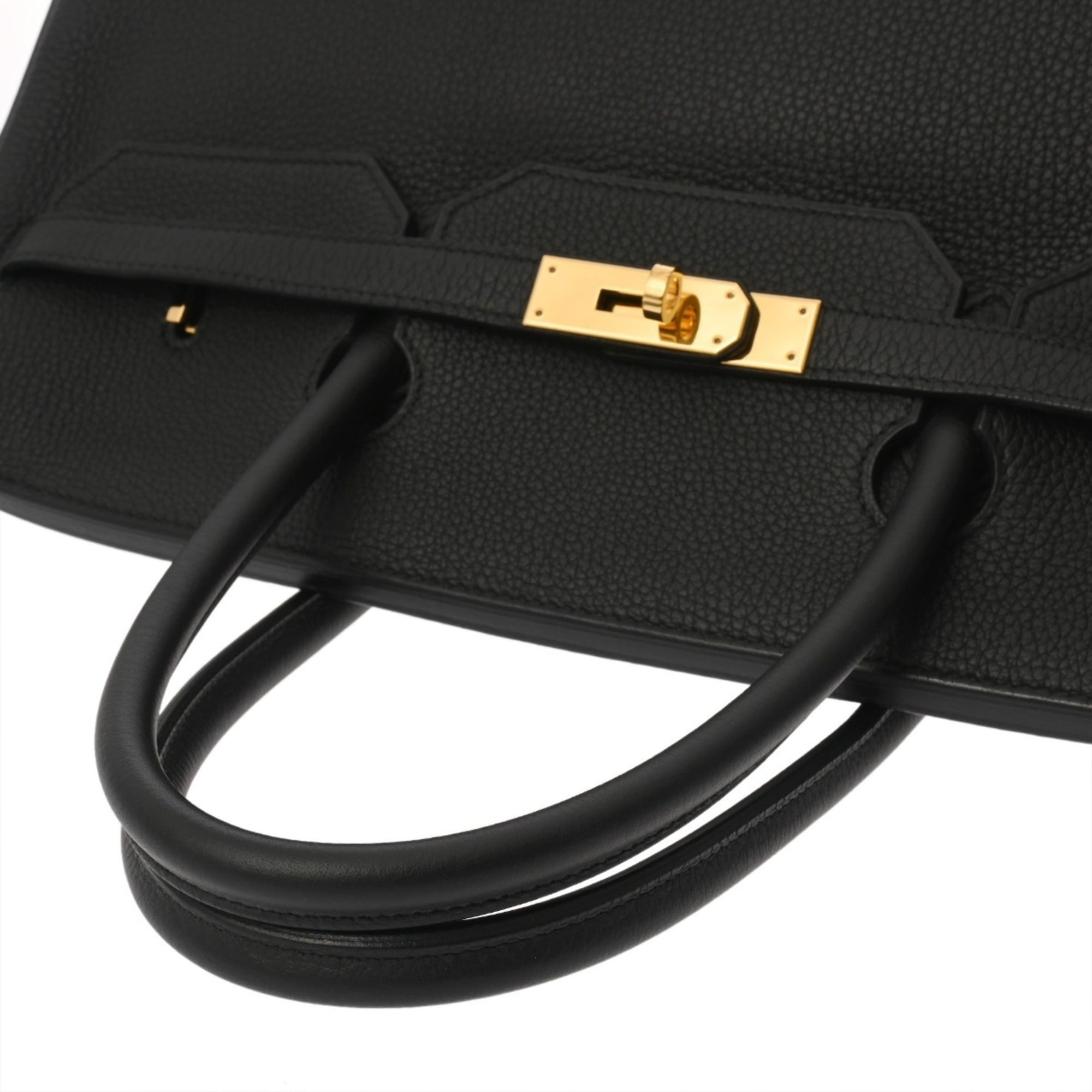 HERMES Birkin 40 Black C Stamp (circa 2018) Unisex Togo Handbag A Rank Pre-owned Ginzo