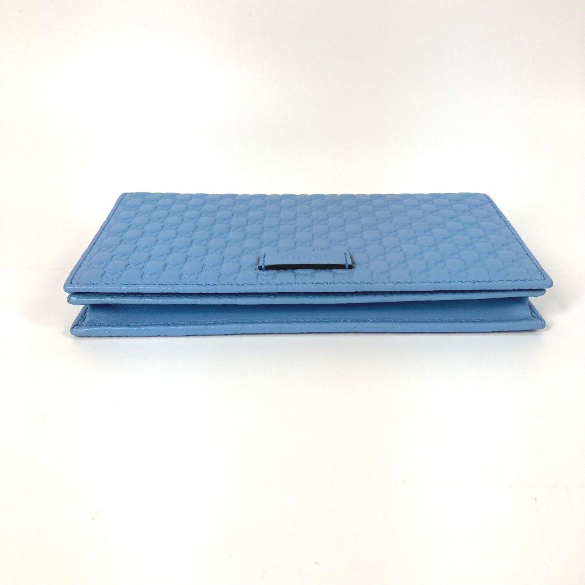 Gucci 466507 Micro Guccissima Bifold Long Wallet Crossbody Bag 3WAY Shoulder Bag blue — Like New