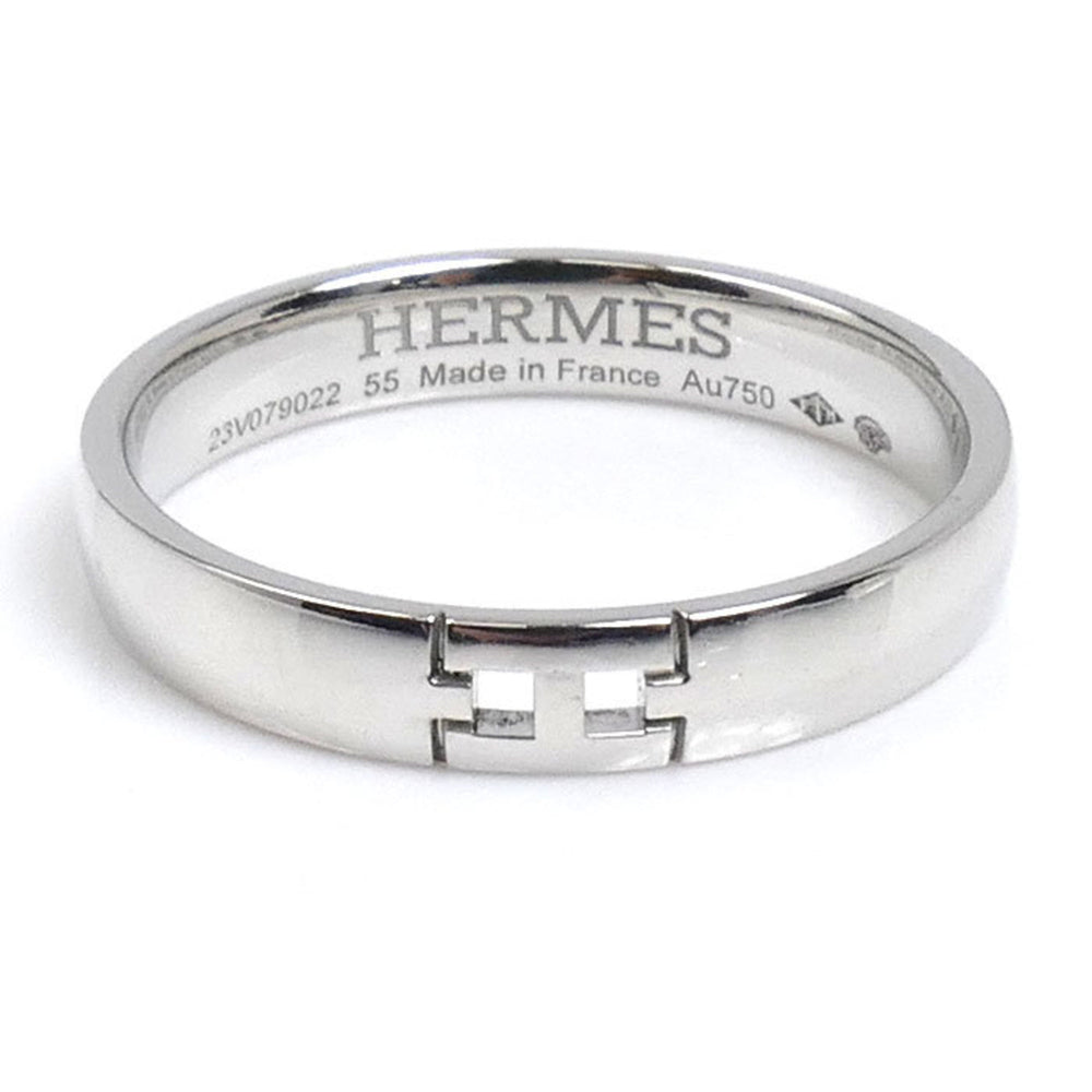 HERMES 18K White Gold Hercules Ring H119854B Size 14.5 (55mm, 3.6g) for Women — Like New