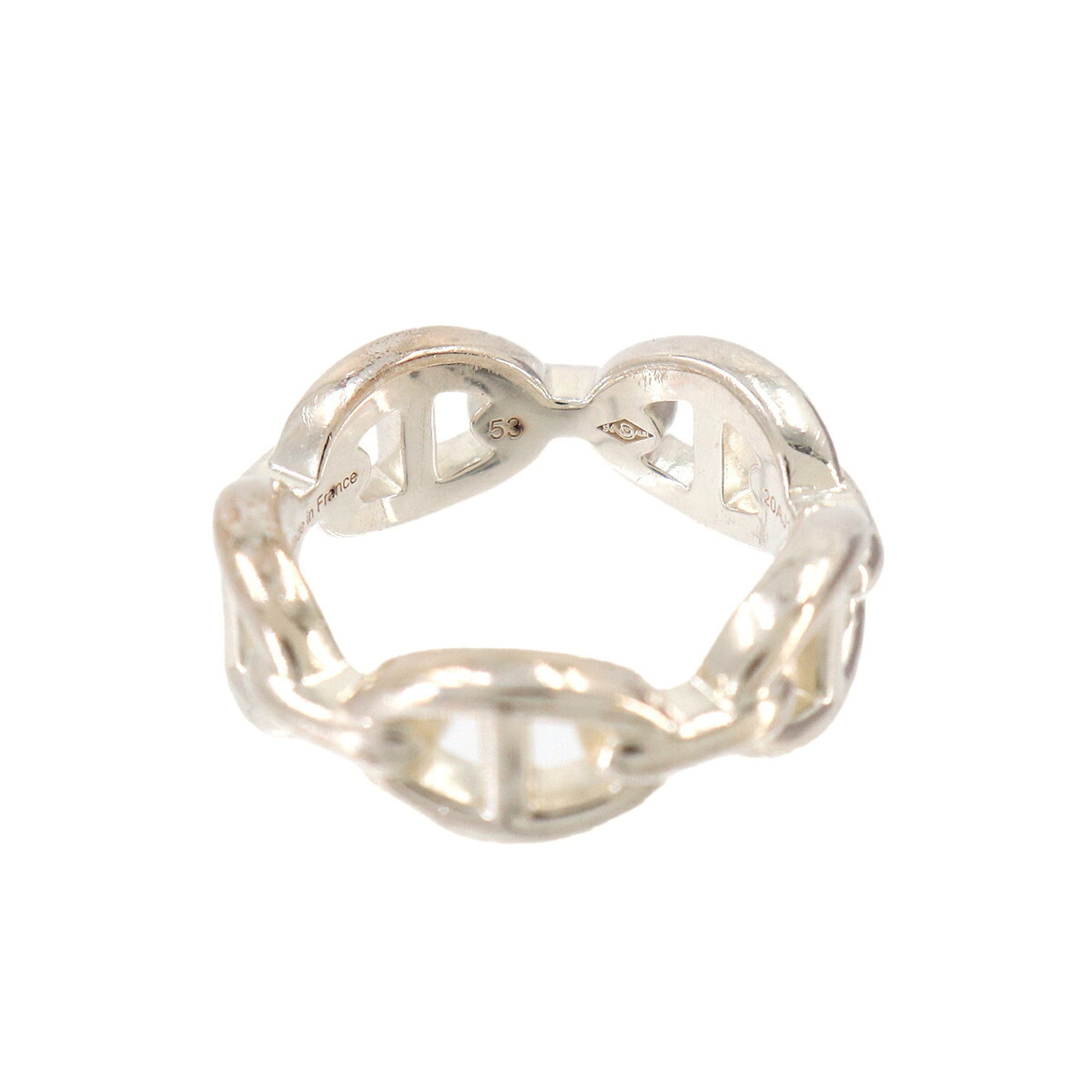 Hermes Chaine d'Ancre Enchainée PM #53 Ring, SV 925 Silver — Like New