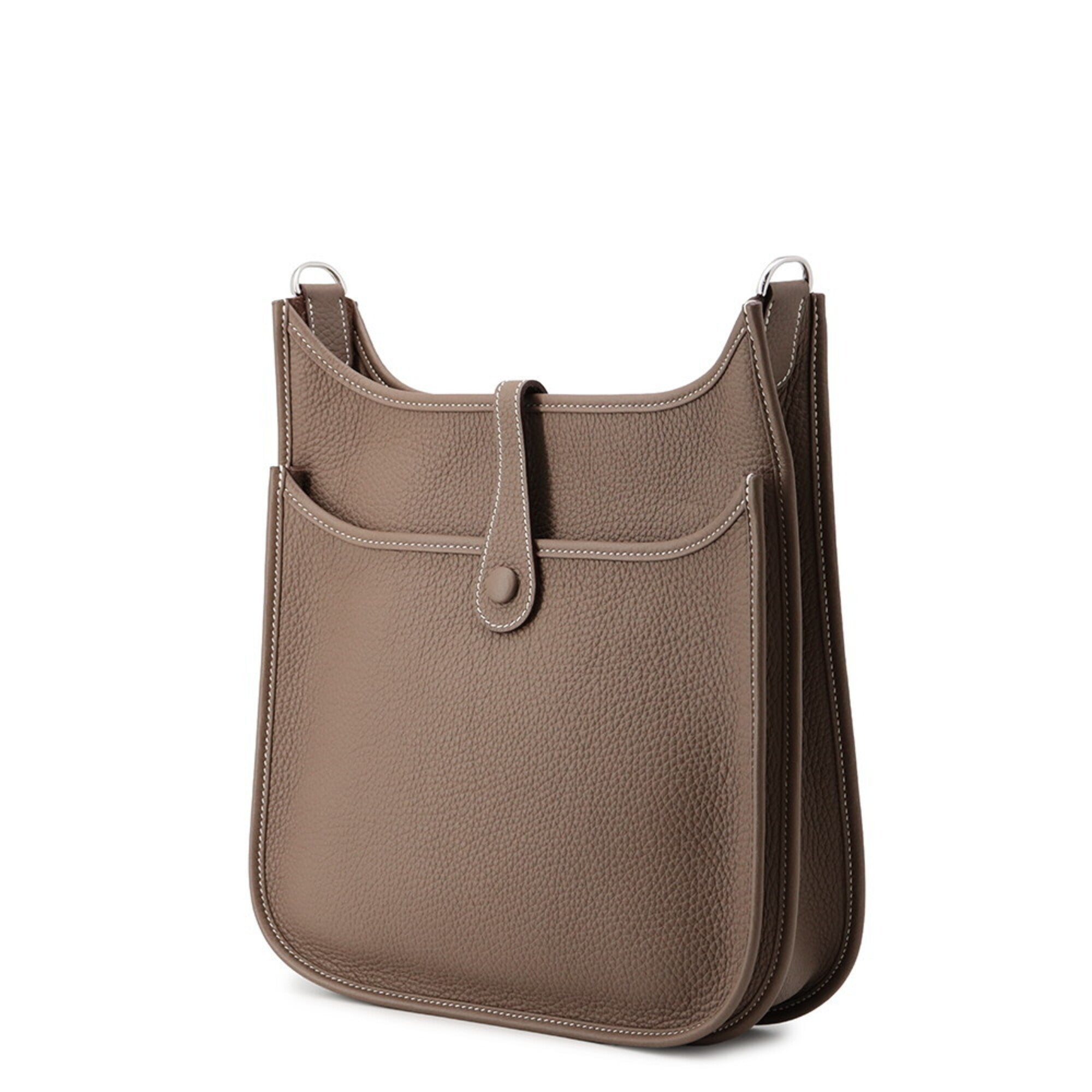 Hermes Evelyne 3 PM Shoulder Bag, Etoupe, Taurillon Clemence Leather, W Stamp, HERMES Evelyne, Handbag, Women's — Like New