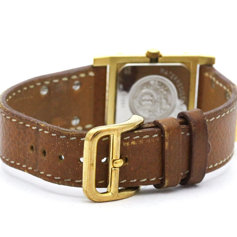 HERMES Medor Gold Plated Leather Quartz Ladies Watch — Good