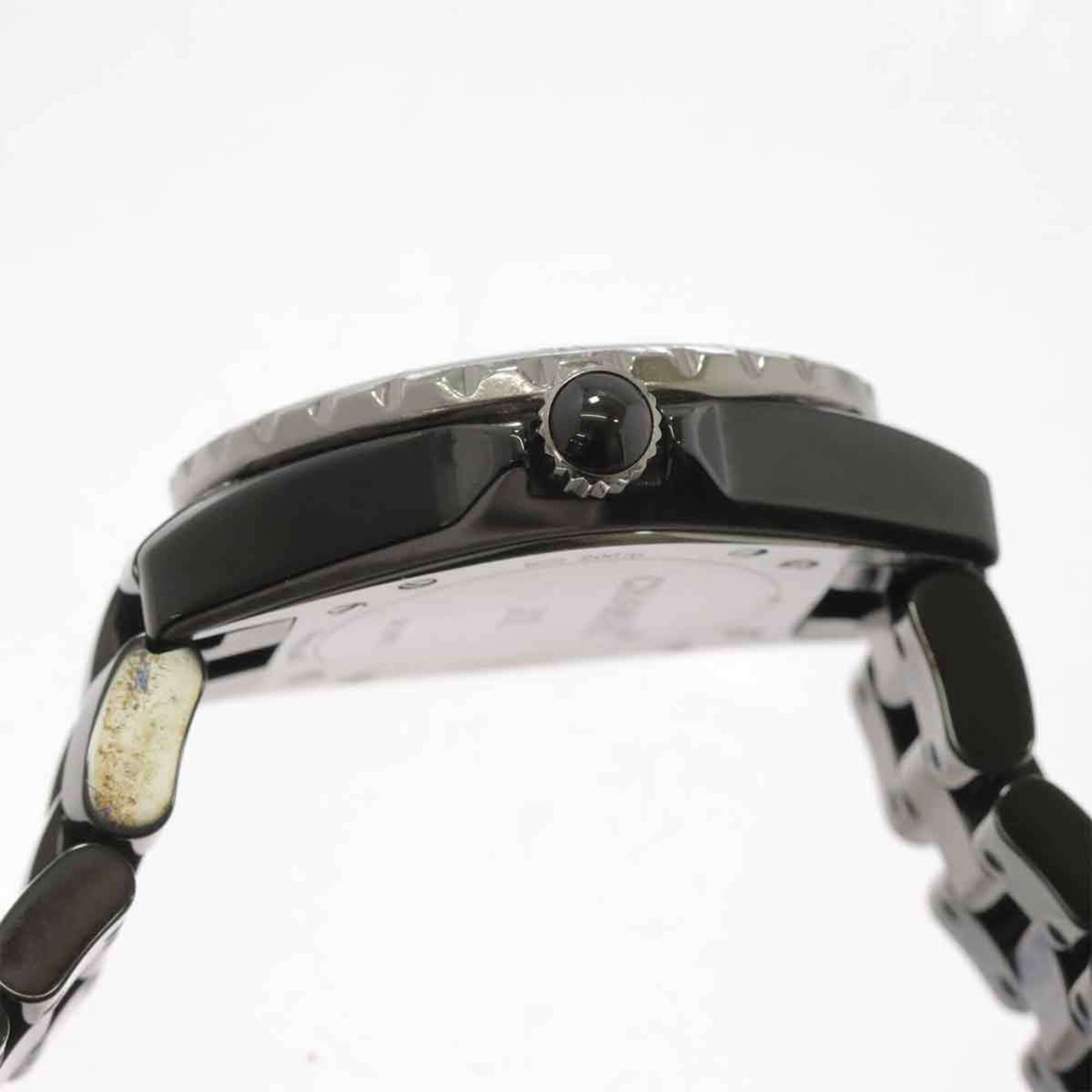 Chanel J12 33mm H1625 Women's Watch, 12 Diamonds, Date Display, Black Ceramic Quartz Watch — Very Good