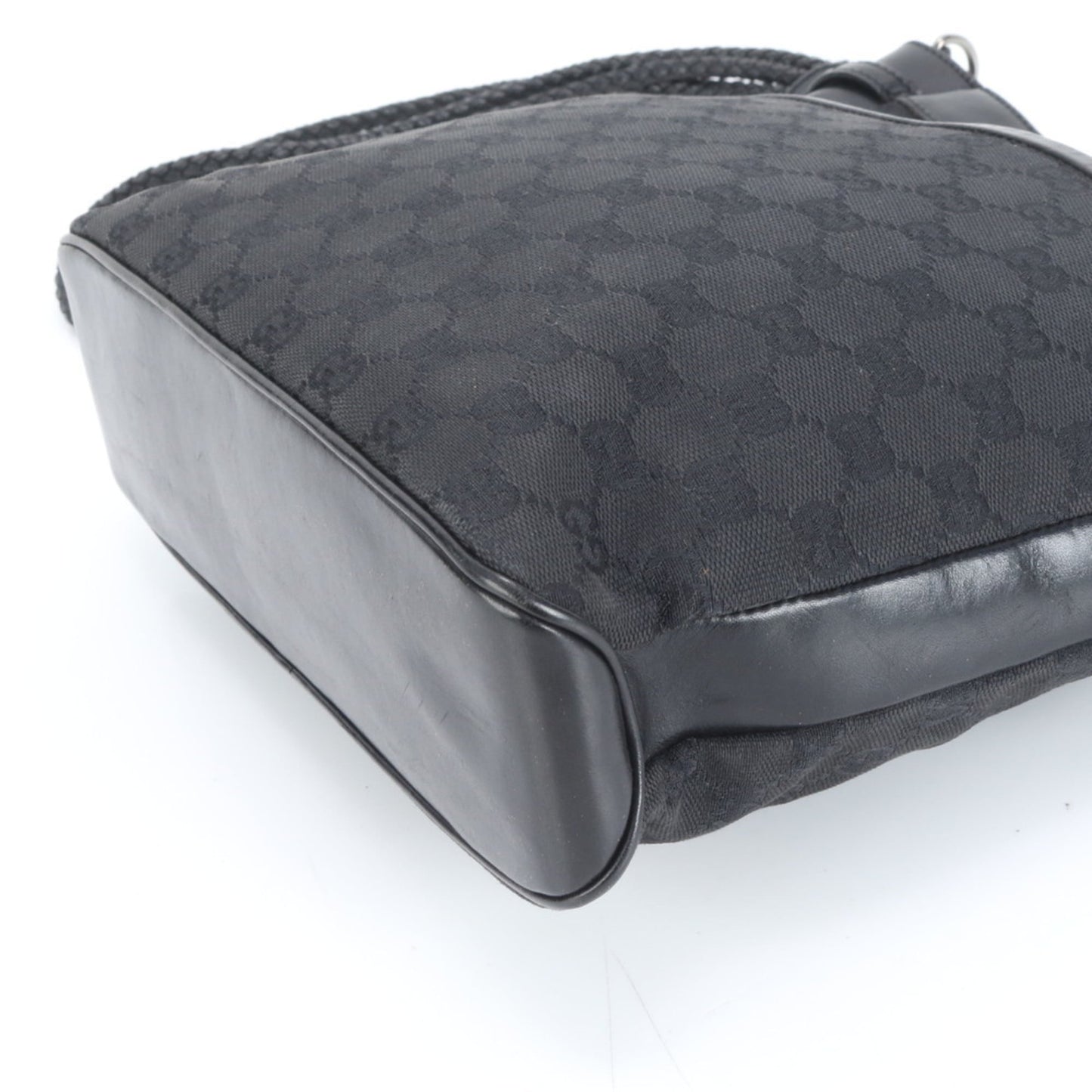 Gucci GG Canvas 109097 Leather Shoulder Bag, Handbag, Black, Women's