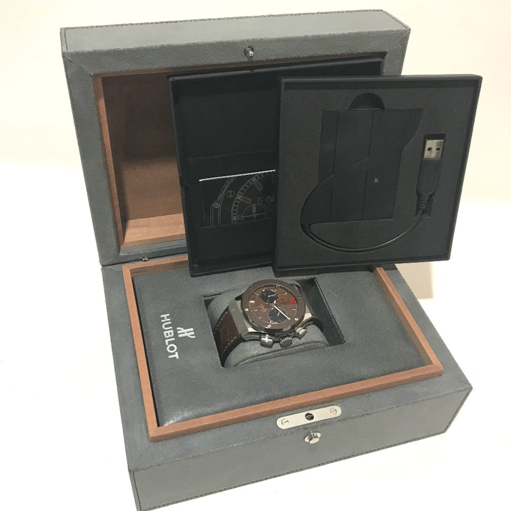 Hublot 521.NC.0589.VR.OPX14 Forbidden X Automatic with cigar box Wristwatch Silver Brown belt — Like New