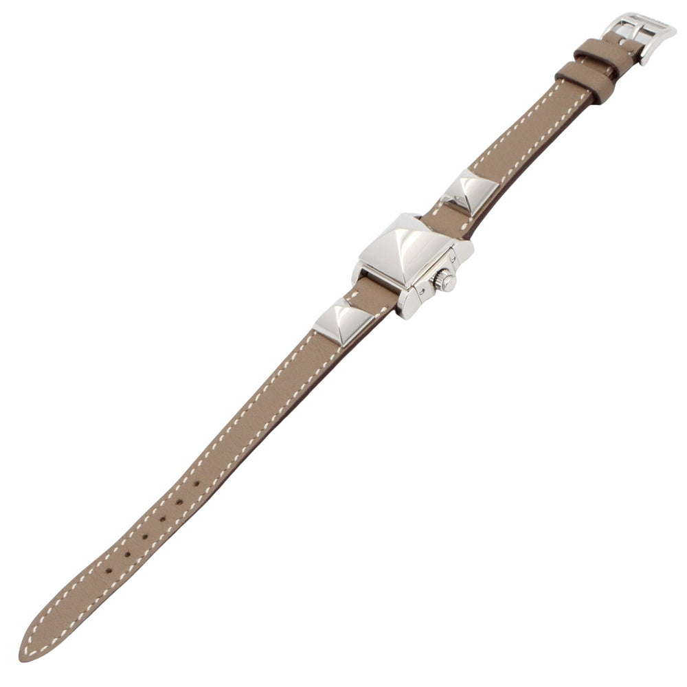 Hermes Mini Medor Watch, Stainless Steel, Leather Strap, Women's, Silver Tone, ME2.110 — Very Good