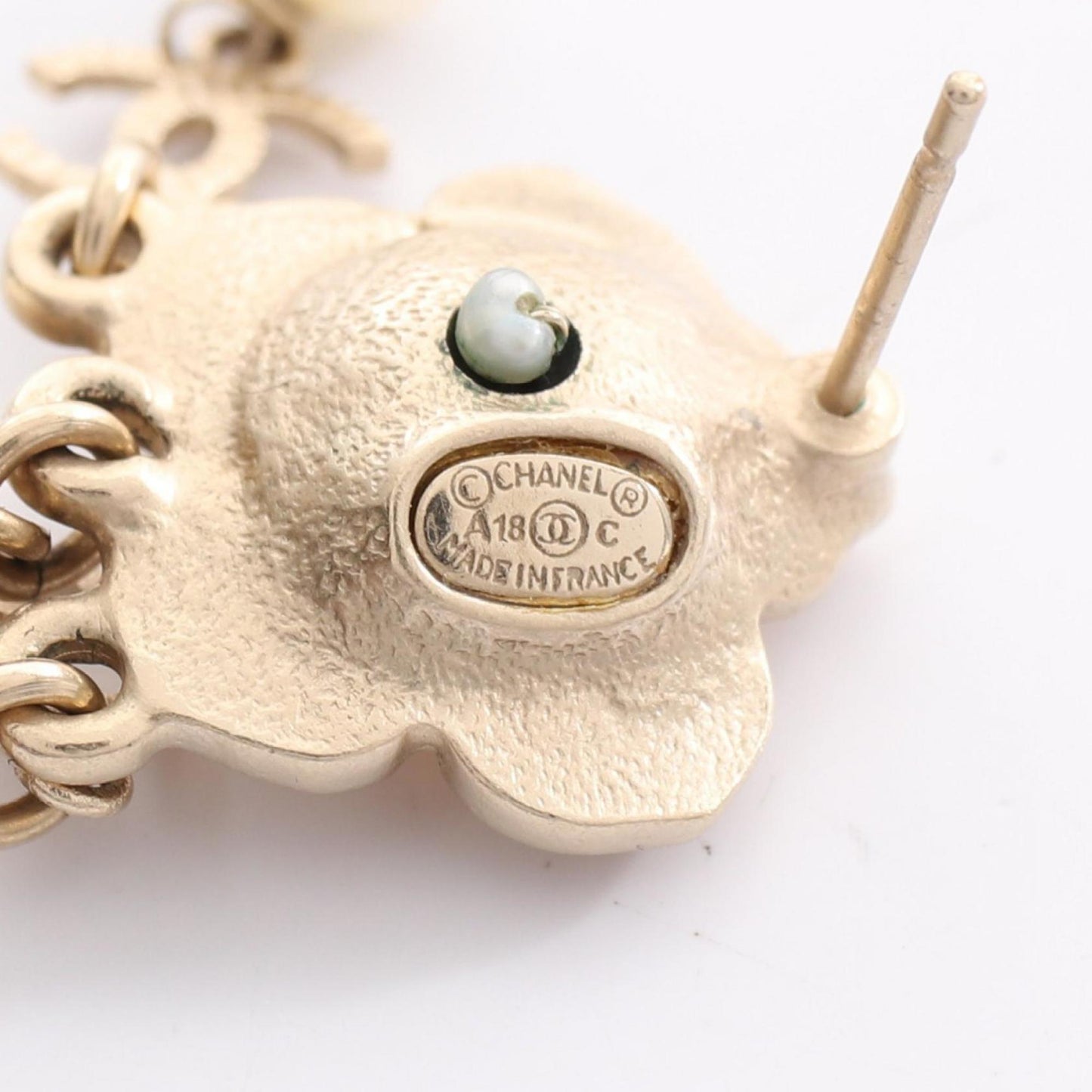 CHANEL Coco Mark Earrings with Gold-Plated Faux Pearls for Women