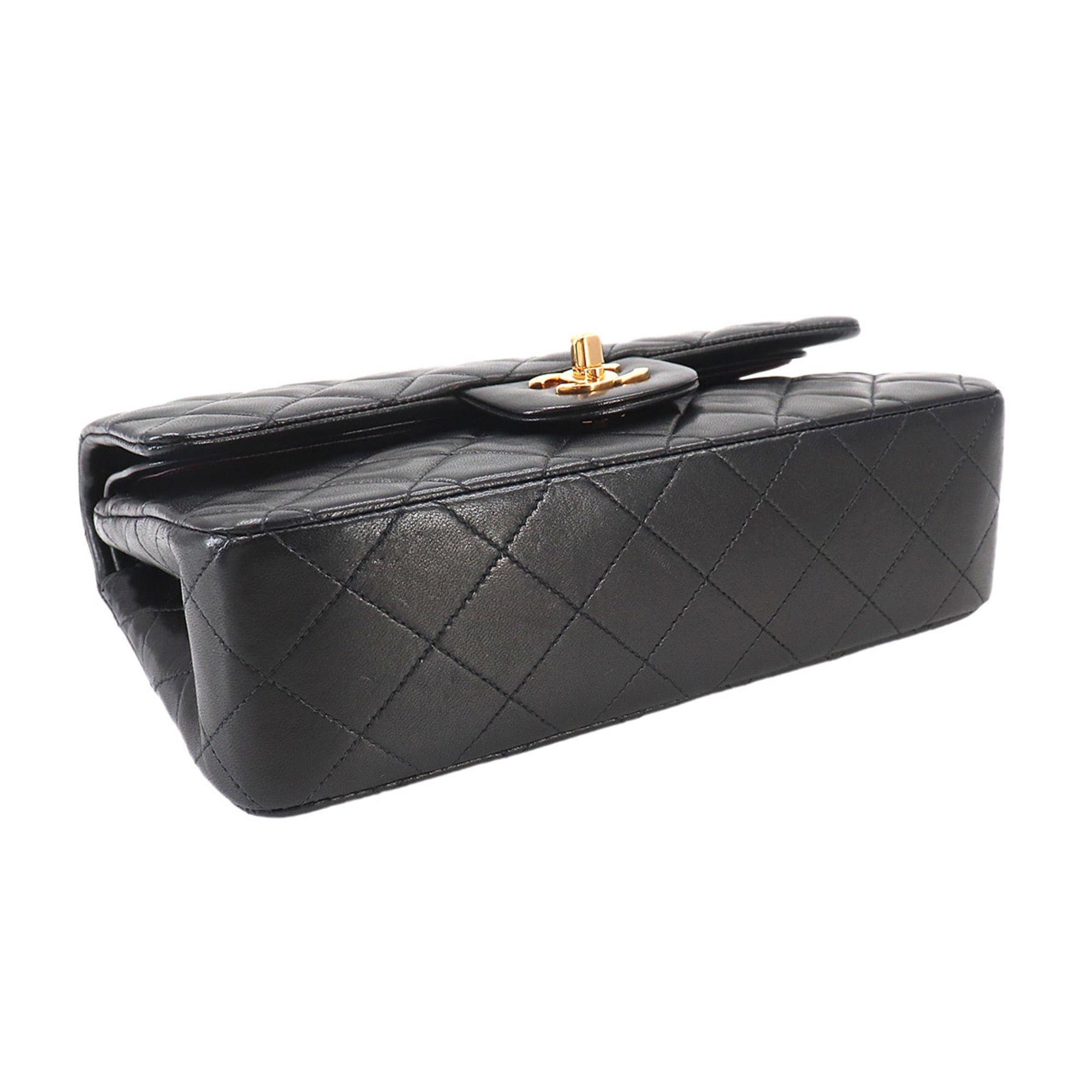 Chanel Matelasse 23 Chain Shoulder Handbag, Lambskin, Black, A01113, Gold Hardware — Like New