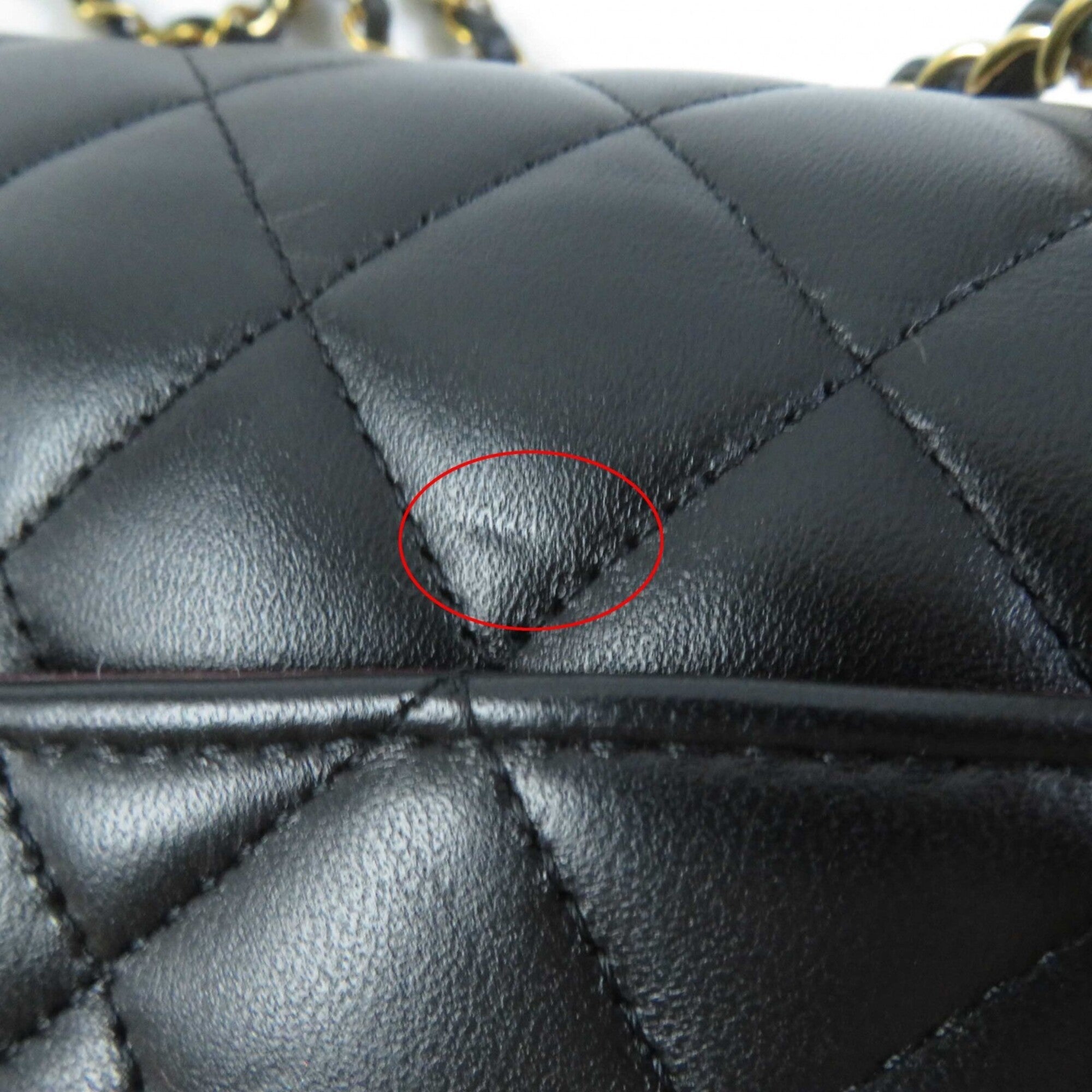 CHANEL A01112 Matelassé 25 Lambskin Shoulder Bag, Random Serial Number, Double Flap, Chain, Black with Gold Hardware, Comes Box and Dust Made in France, Women's — Like New