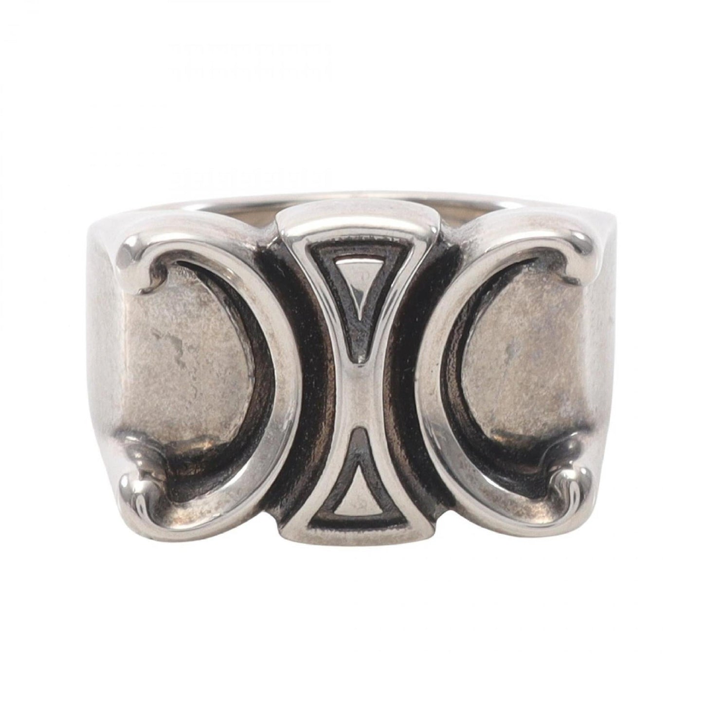 Celine San Onofre Chunky Triomphe Ring in Stainless Steel, Silver, for Women