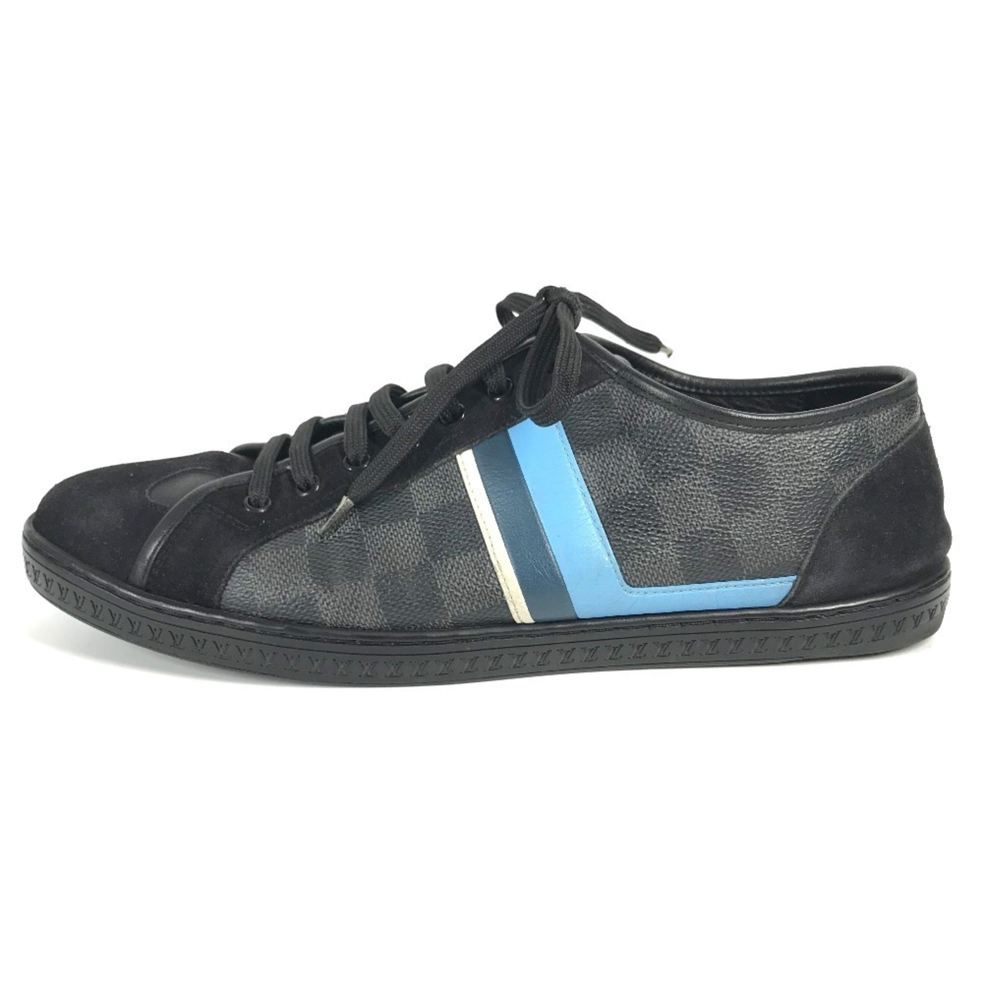 LOUIS VUITTON Damier Graphite lace-up sneakers in canvas, men's, black