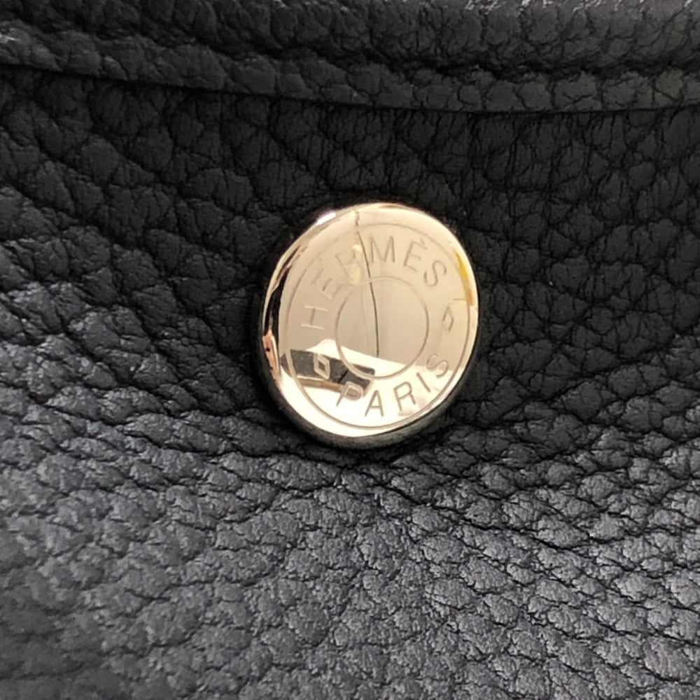 HERMES Garden Party TPM Negonda Handbag Bag Back Leather Women's Black — Like New