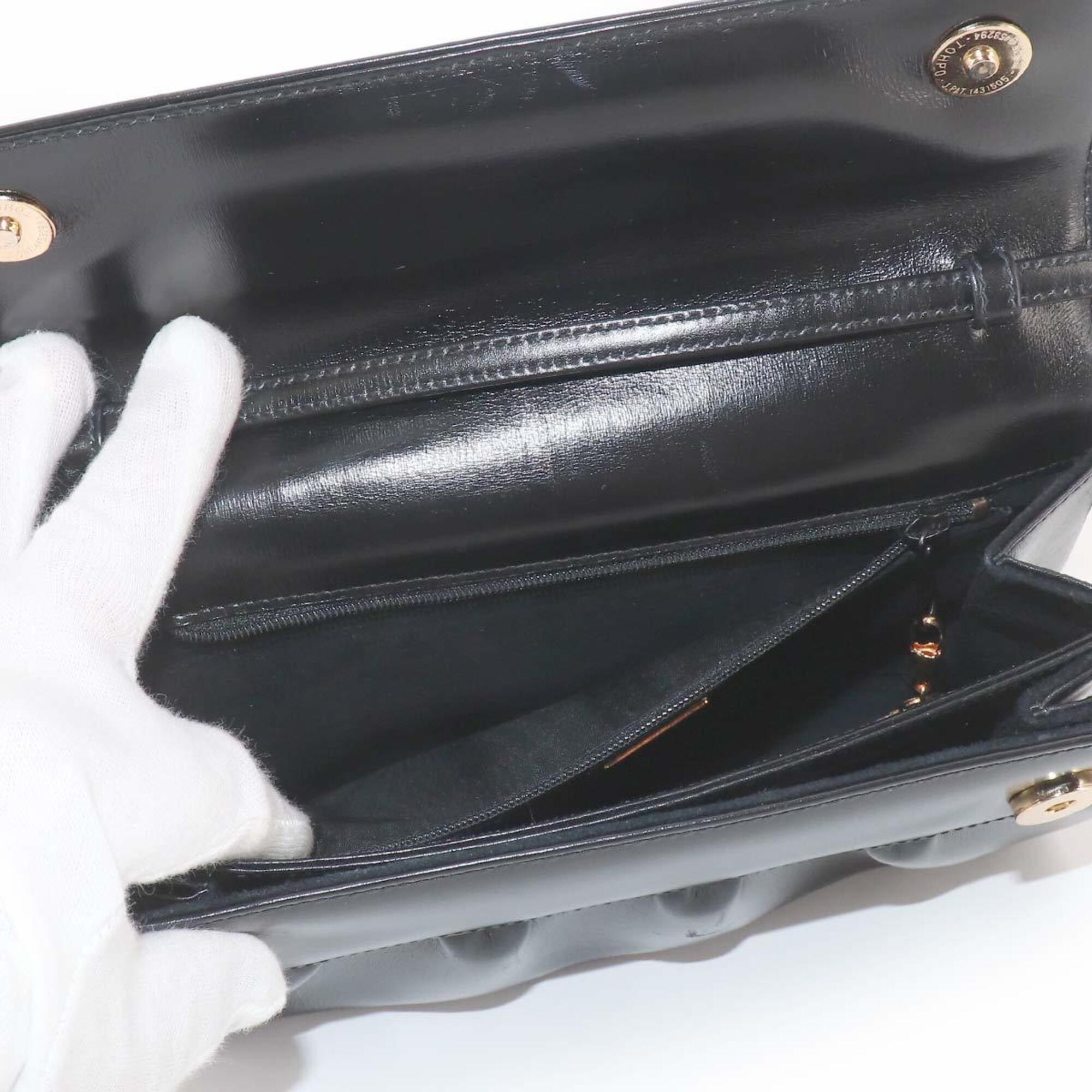Gucci Double G Shoulder Handbag, Leather, Black, Gold Hardware — Like New