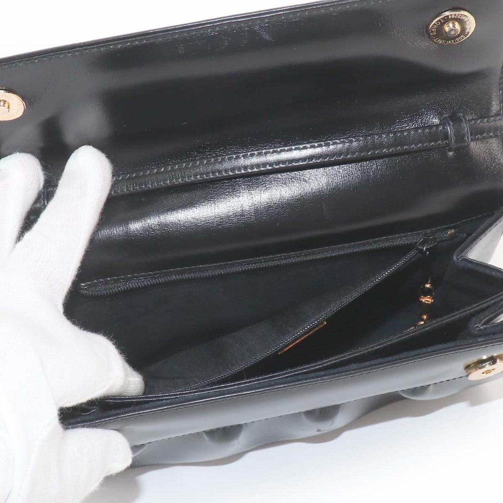 Gucci Double G Shoulder Handbag, Leather, Black, Gold Hardware — Like New