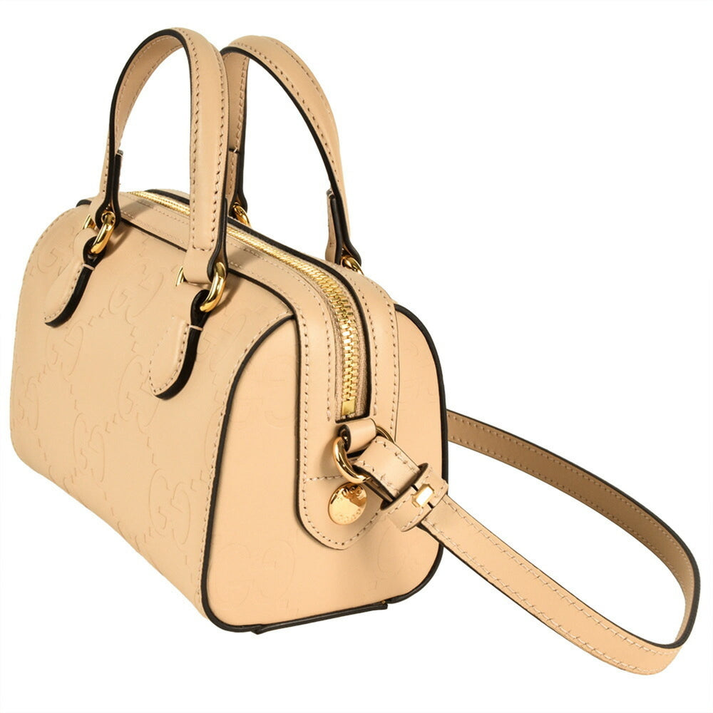 Gucci GG Super Mini 2-Way Handbag Guccissima Leather 790130 Beige — Like New