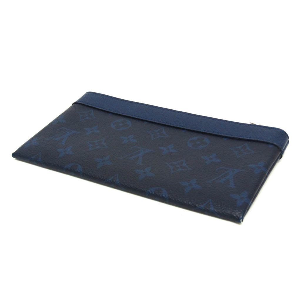 Louis Vuitton Taiga Pochette Discovery PM M30278 Men's Clutch Bag Cobalt
