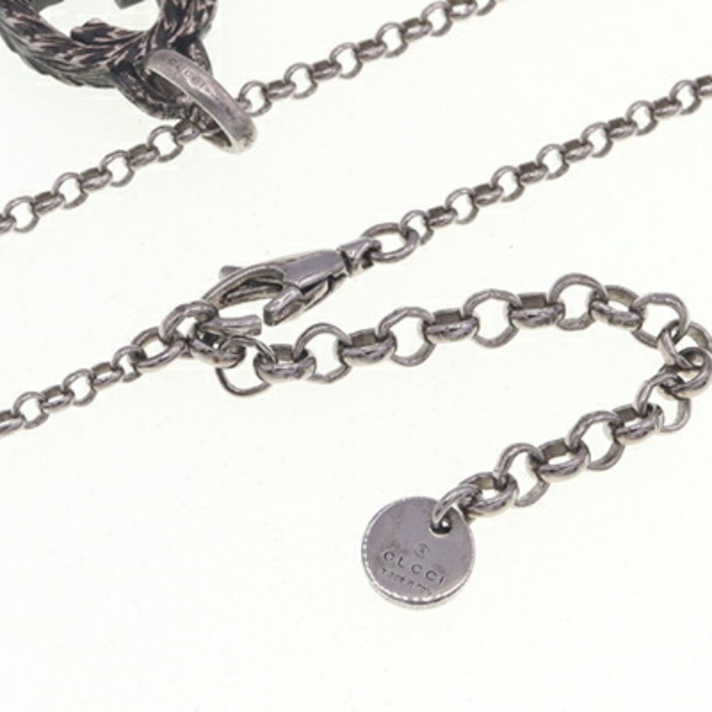 Gucci Necklace Interlocking G 455535 SV Starlig Silver 925 Choker Arabesque Women's Men's GUCCI