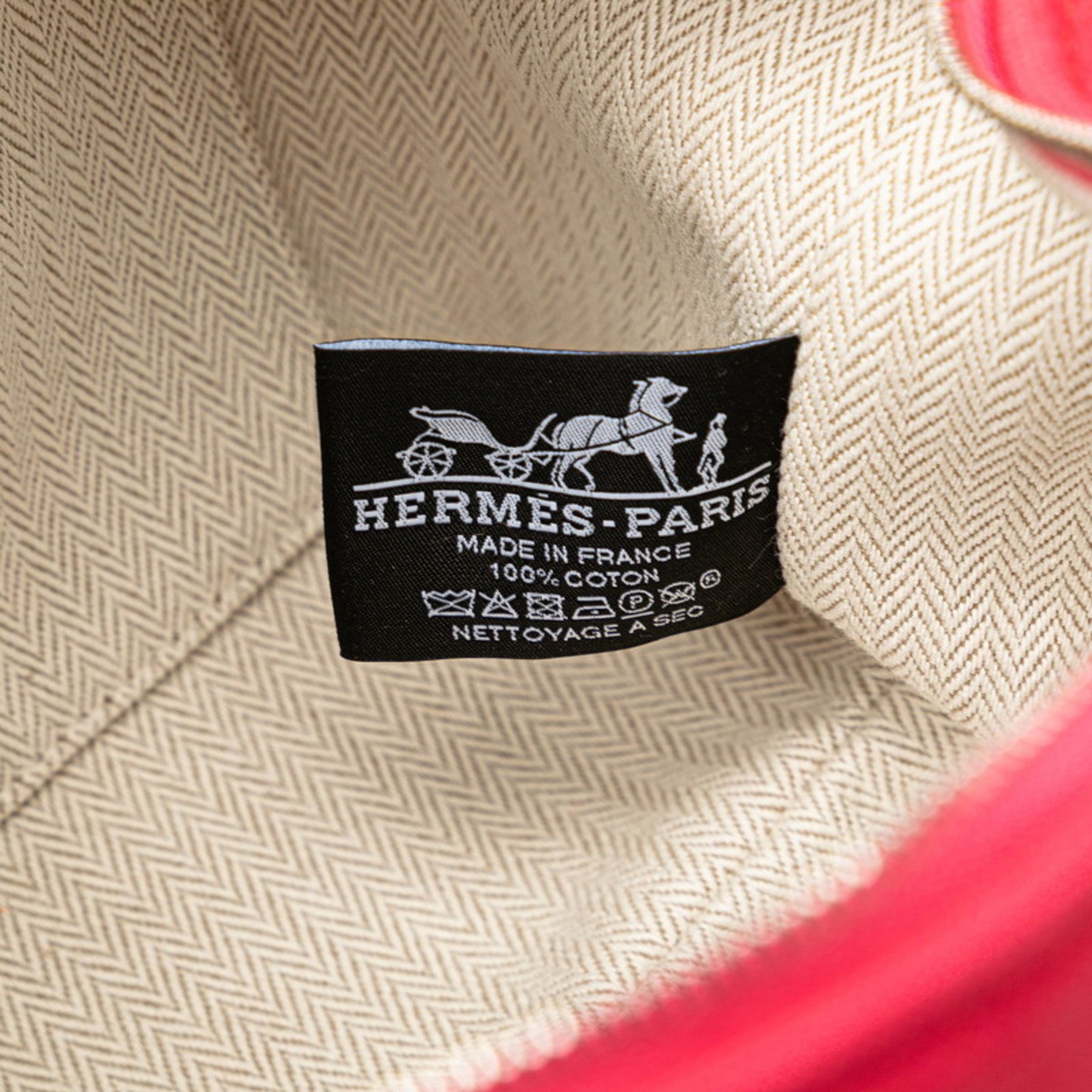 Hermès Bride A Black PM Handbag Pouch Hibiscus Pink Toile H Women's HERMES