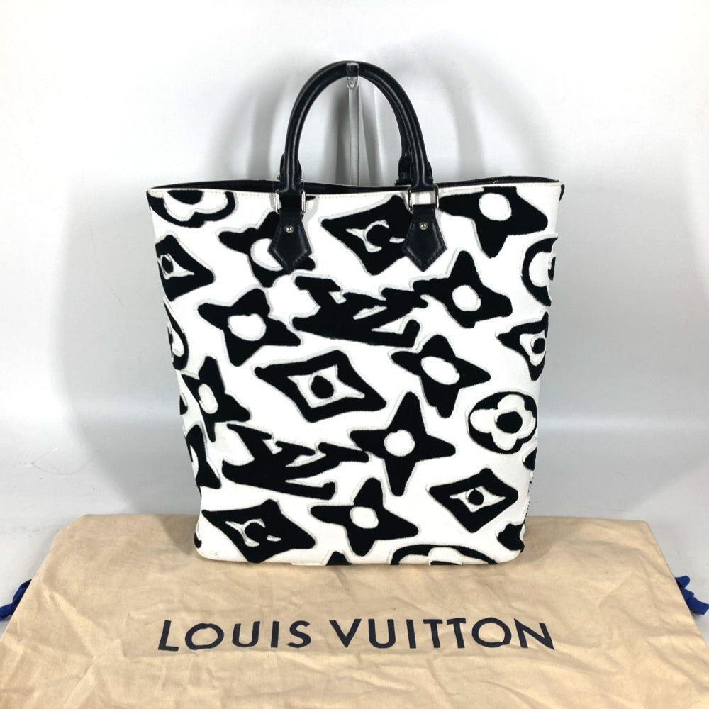 LOUIS VUITTON M45567 Tufted Monogram LVXUF Cabas Shoulder Bag Vertical Tote Coated Canvas Women's Black — Like New