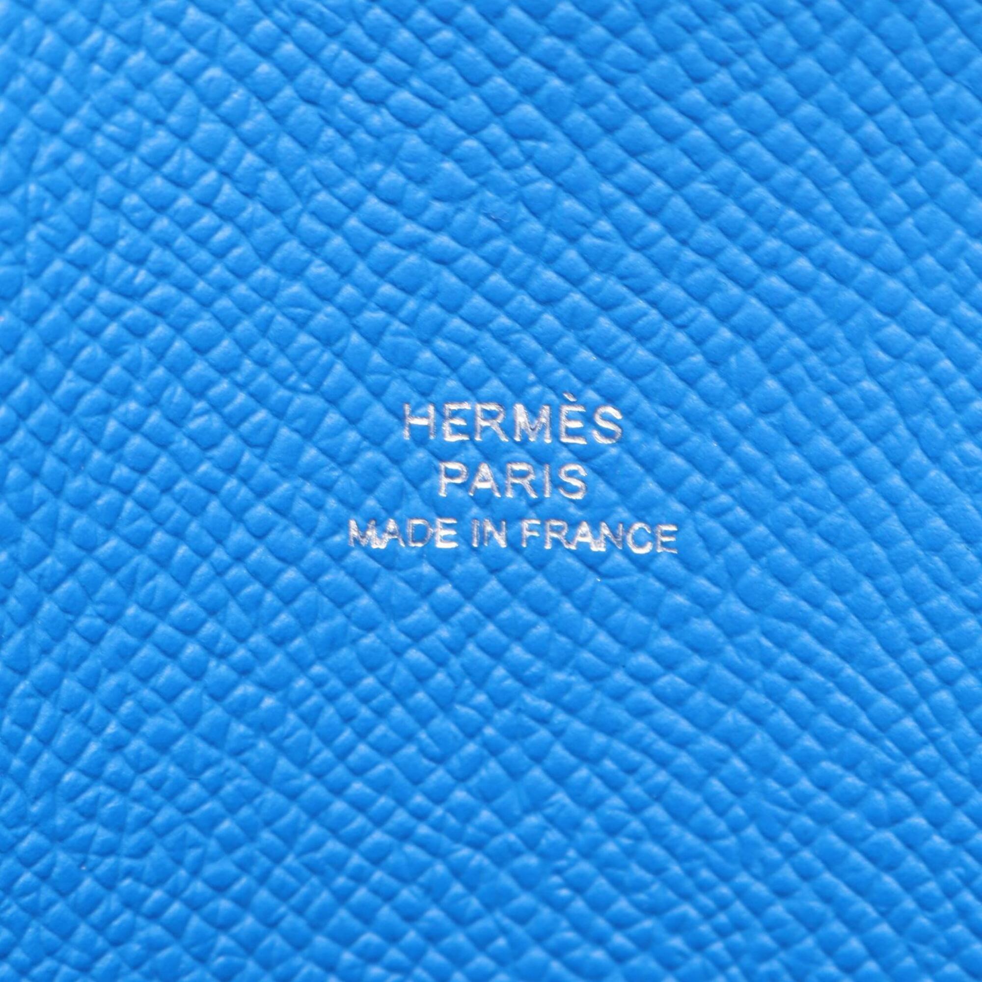 Hermes Snap To Go Shoulder Bag Handbag Leather Veau Epsom Women's Blue — New - Store Return