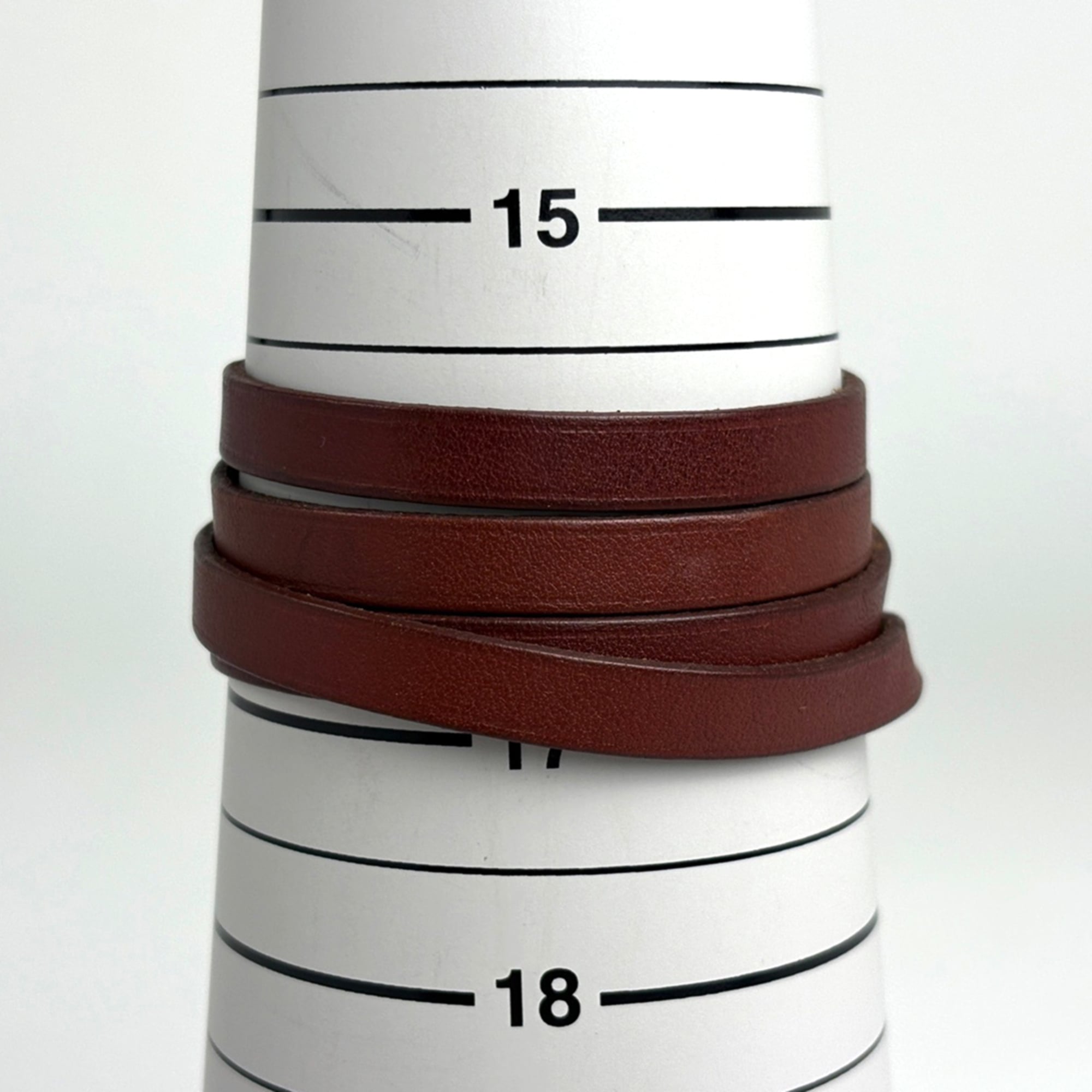 Hermes Hermès API 3 Bracelet, 3- or 4-Strand Leather Silver Brown, Women's