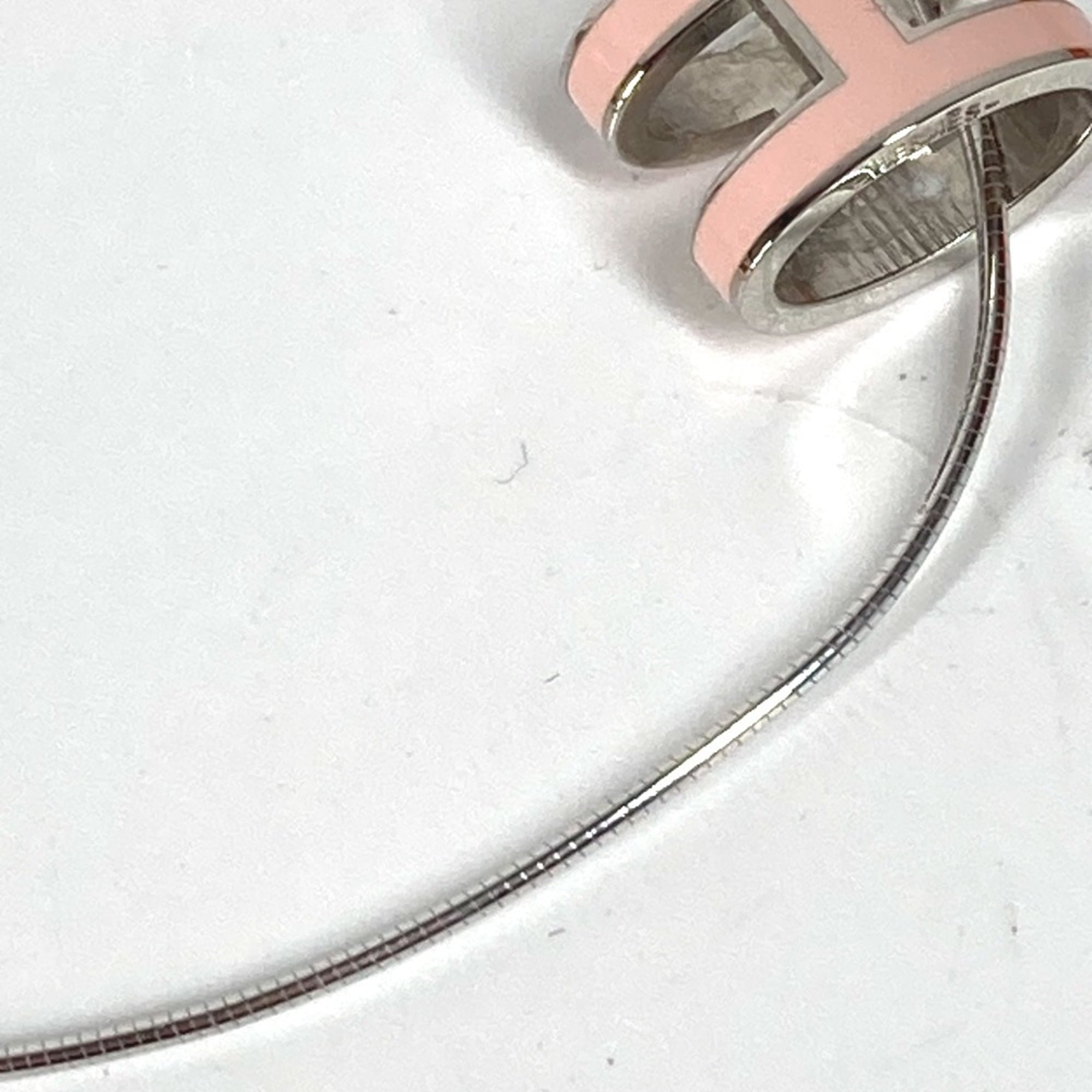 HERMES Hermes Pop H Accessory Necklace Metal Women's Light Pink — Like New