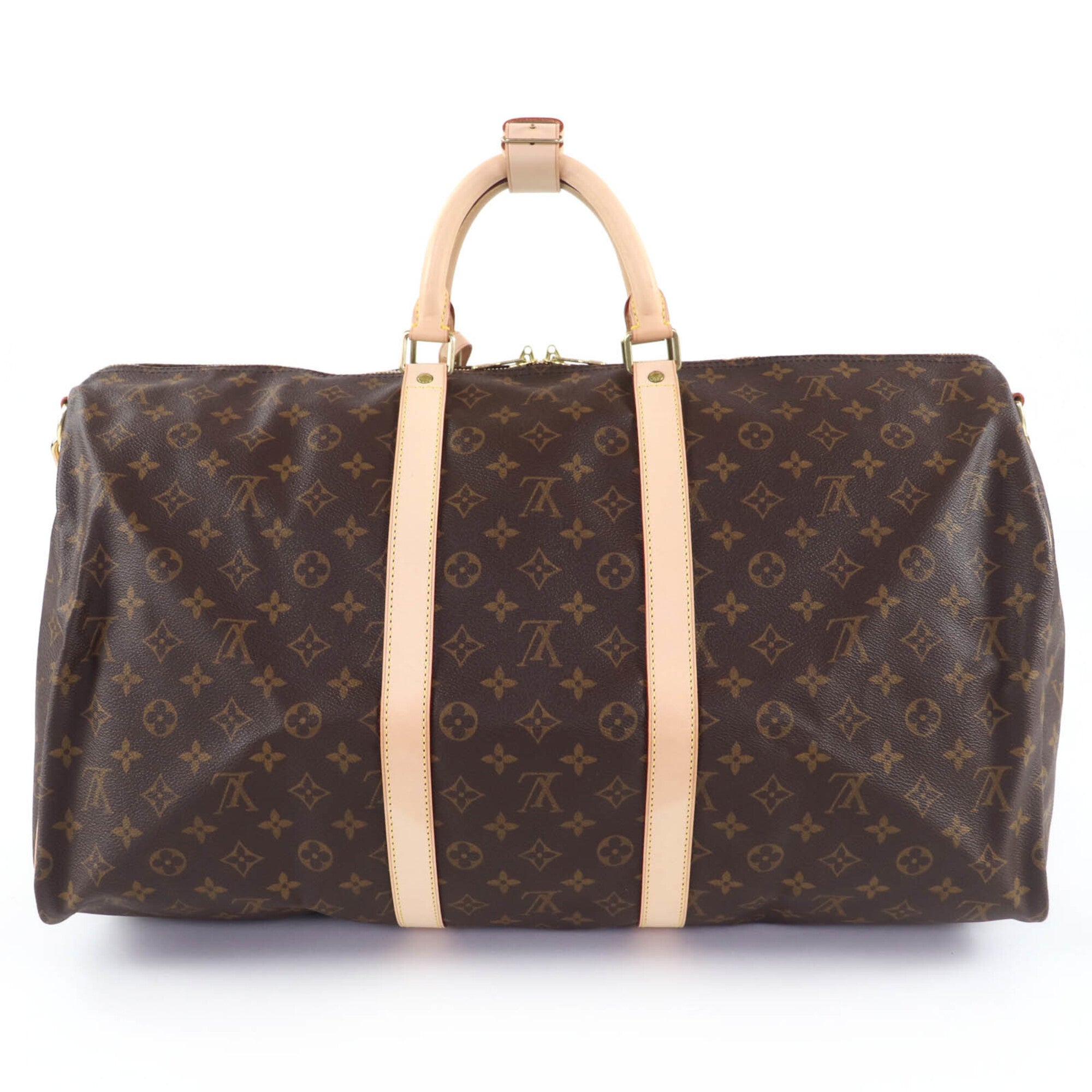 LOUIS VUITTON M41414 Keepall Bandoulière 55 Monogram Canvas Boston Bag, Brown, Made in France, Women's — Like New