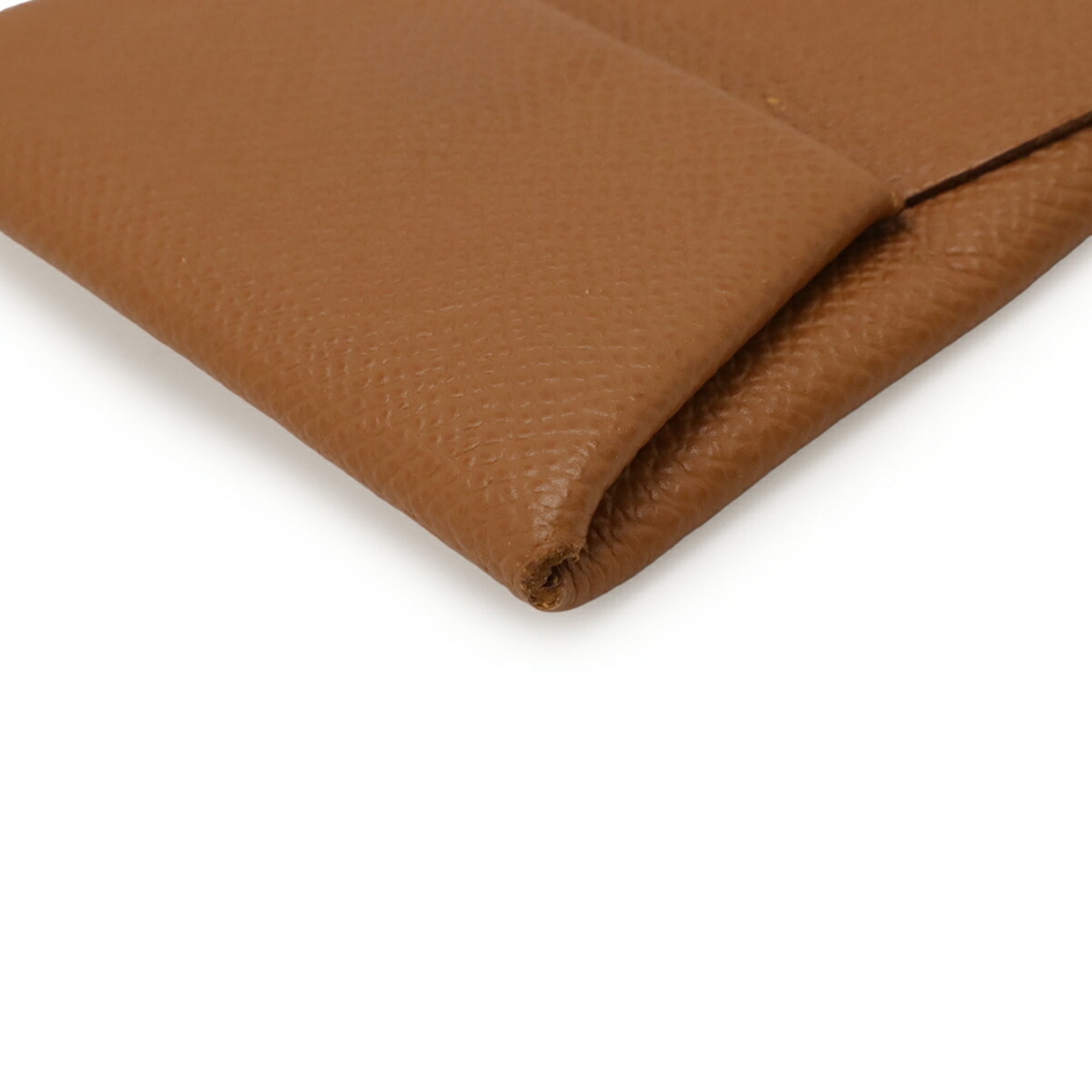 HERMES Bastia Coin Case, Wallet, Purse, Epsom Leather, Gold, Camel, □P Stamp