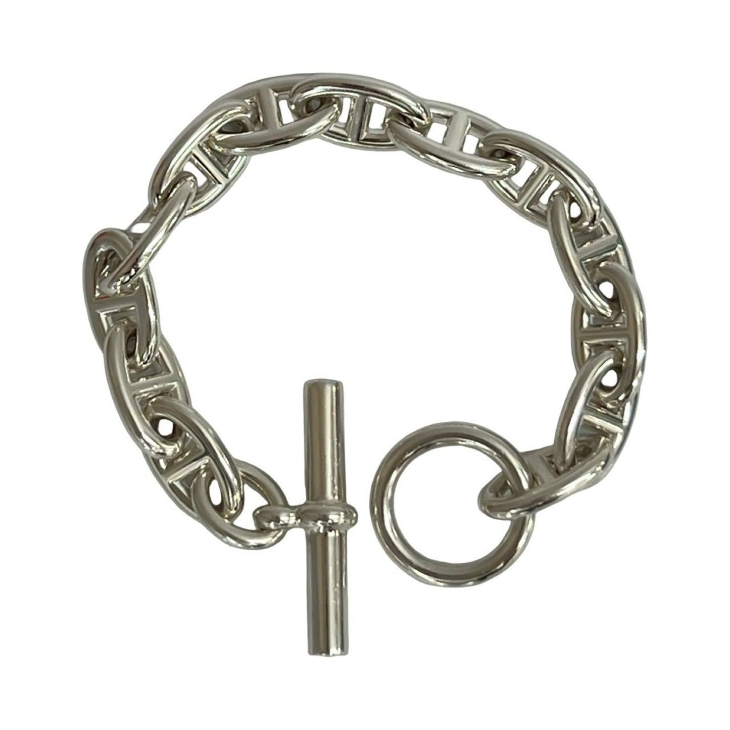 HERMES Chaine d'Ancre GM 13-link Sterling Silver 925 Chain Bracelet, 32134