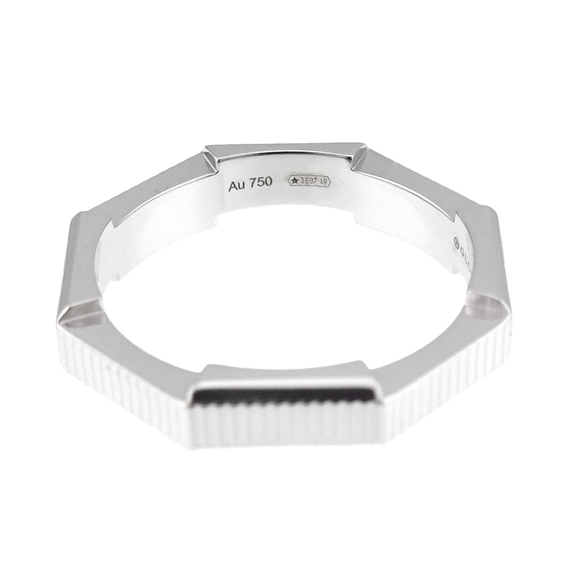 Gucci Link to Love Ring #13, 18K White Gold (750) — Like New