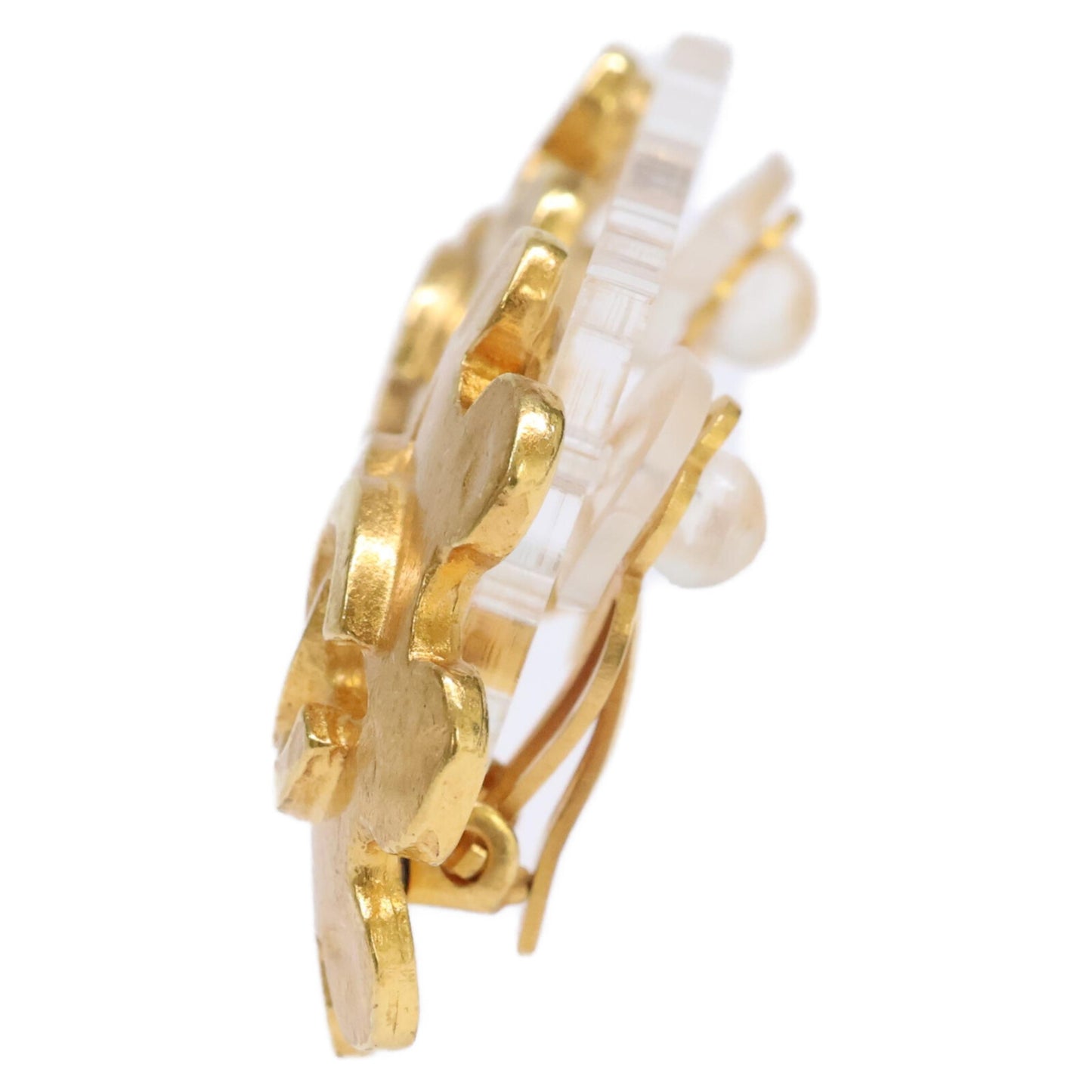 CHANEL 94P Coco Mark Earrings, Gold, Women's