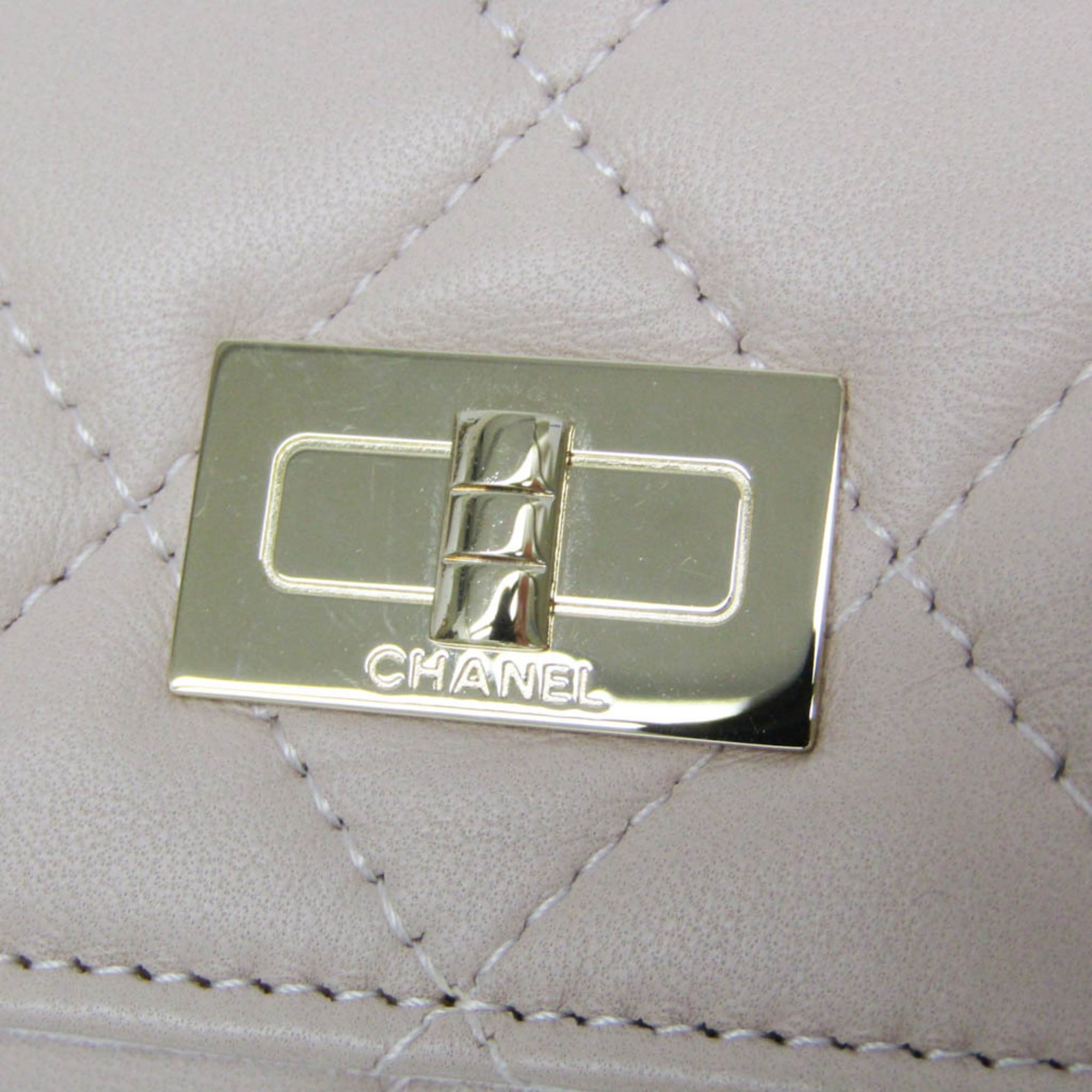 Chanel Matelasse 2.55 Jewelry Case Women's Leather Clutch Bag Light Pink — Like New